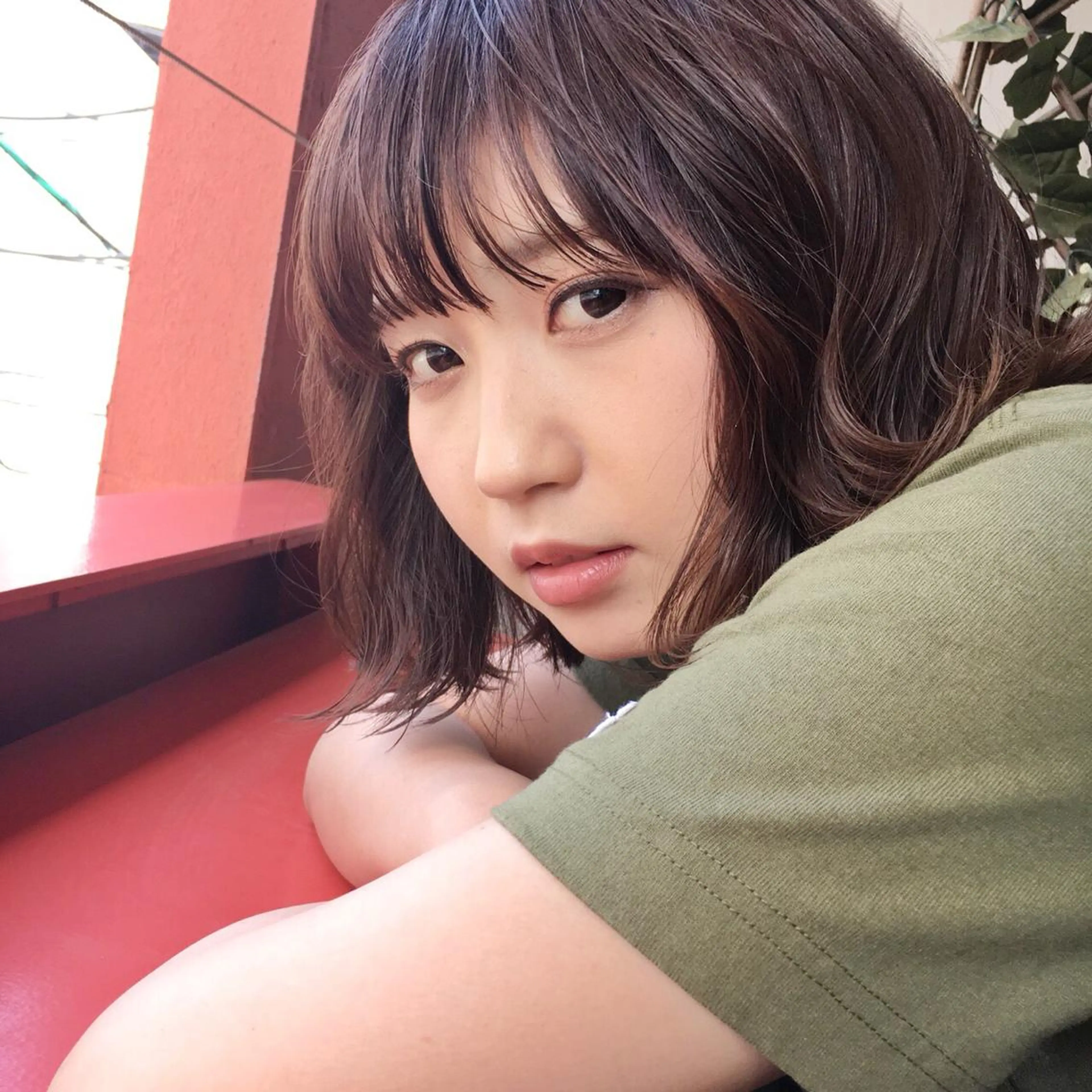 ミディアム カラー アッシュ ダブルカラー パープルカラー パープルアッシュ ボブ 上川 美幸のヘアスタイル