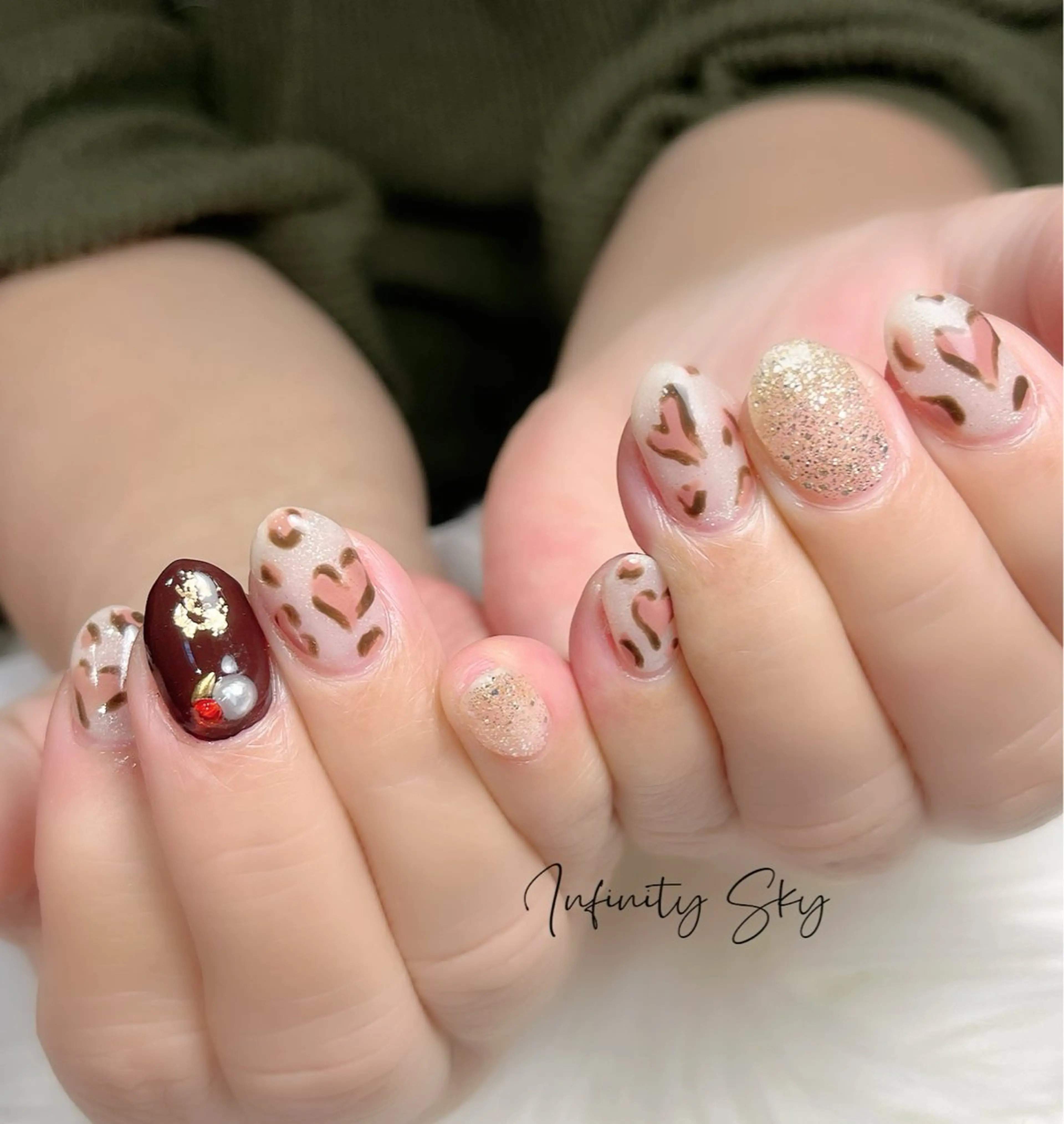 ネイル ハート バレンタイン infinity skyのネイルデザイン