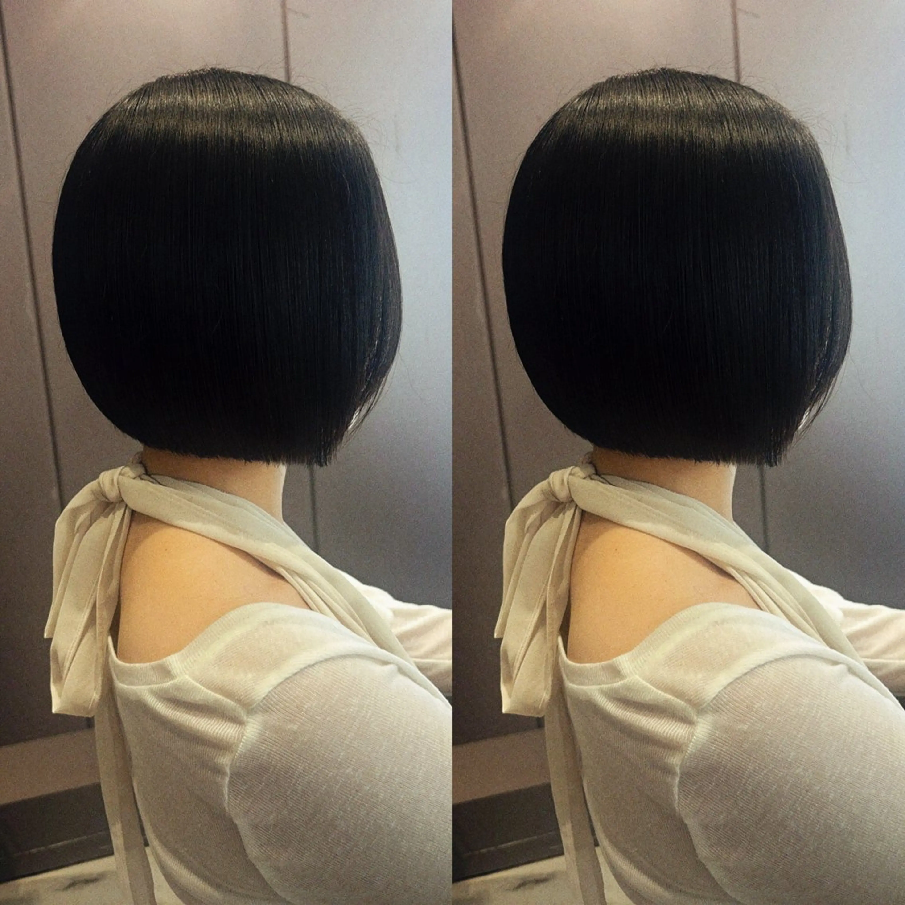 ショート 切りっぱなしボブ ボブ カット トリートメント 彩名/透明感カラー/ レイヤーカットのヘアスタイル