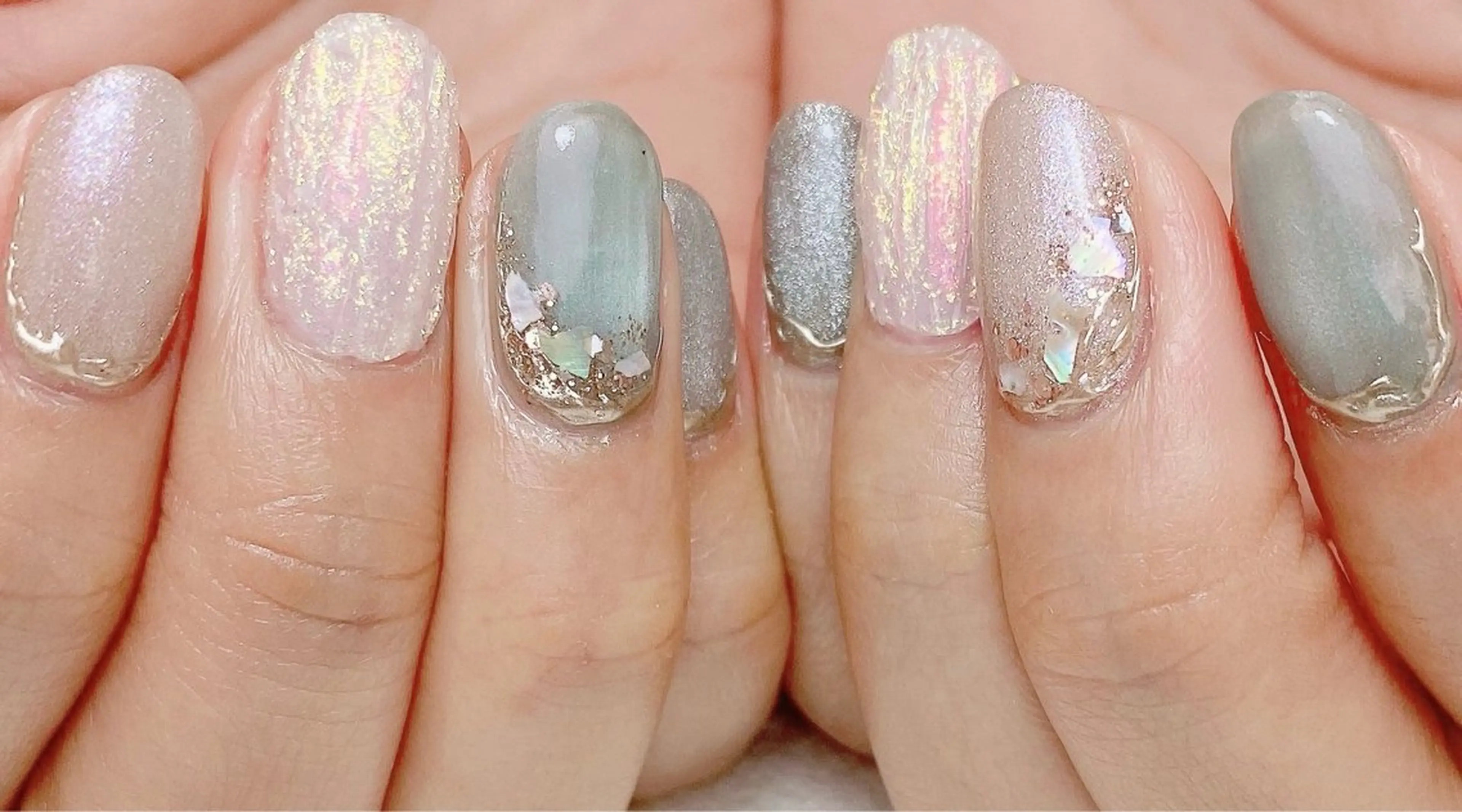 ネイル グリーン 持ち込み ハンドネイル Nail Salon K 🧸美爪育成のネイルデザイン