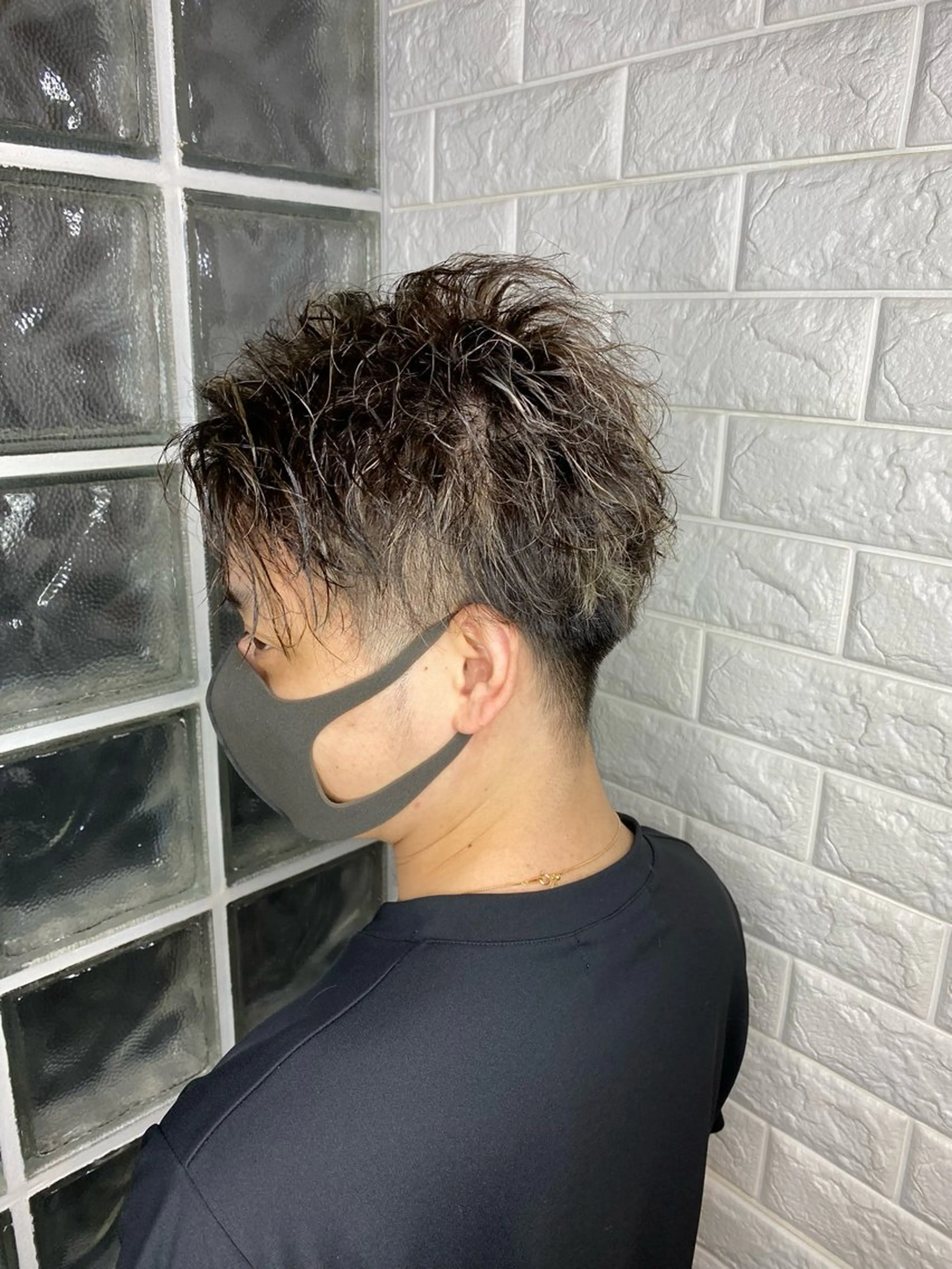 ミディアム パーマ メンズ 美容師歴18年 ALBA 齊藤のヘアスタイル