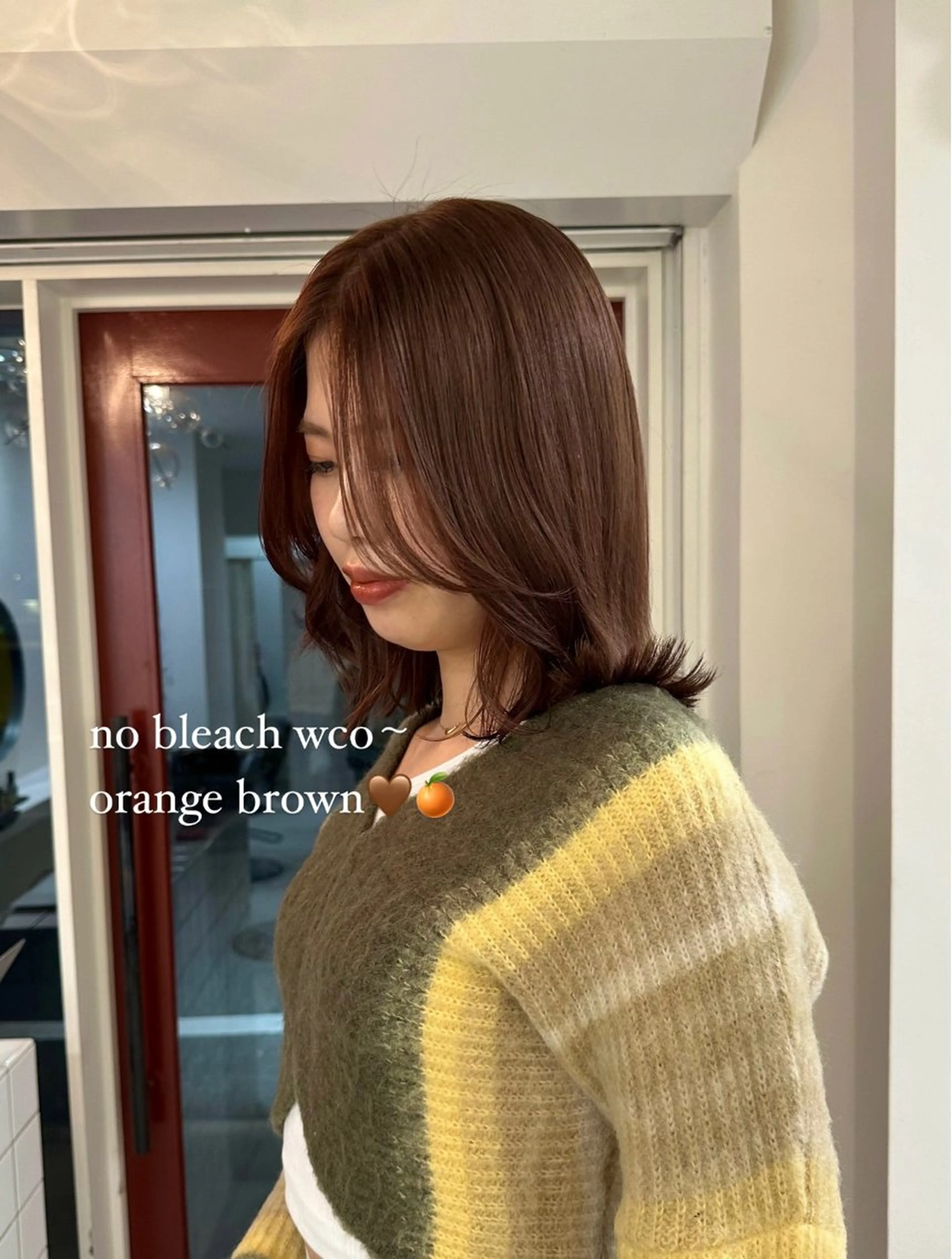 ミディアム カラー ブリーチ ダブルカラー ブリーチなしカラー cipre あゆみのヘアスタイル