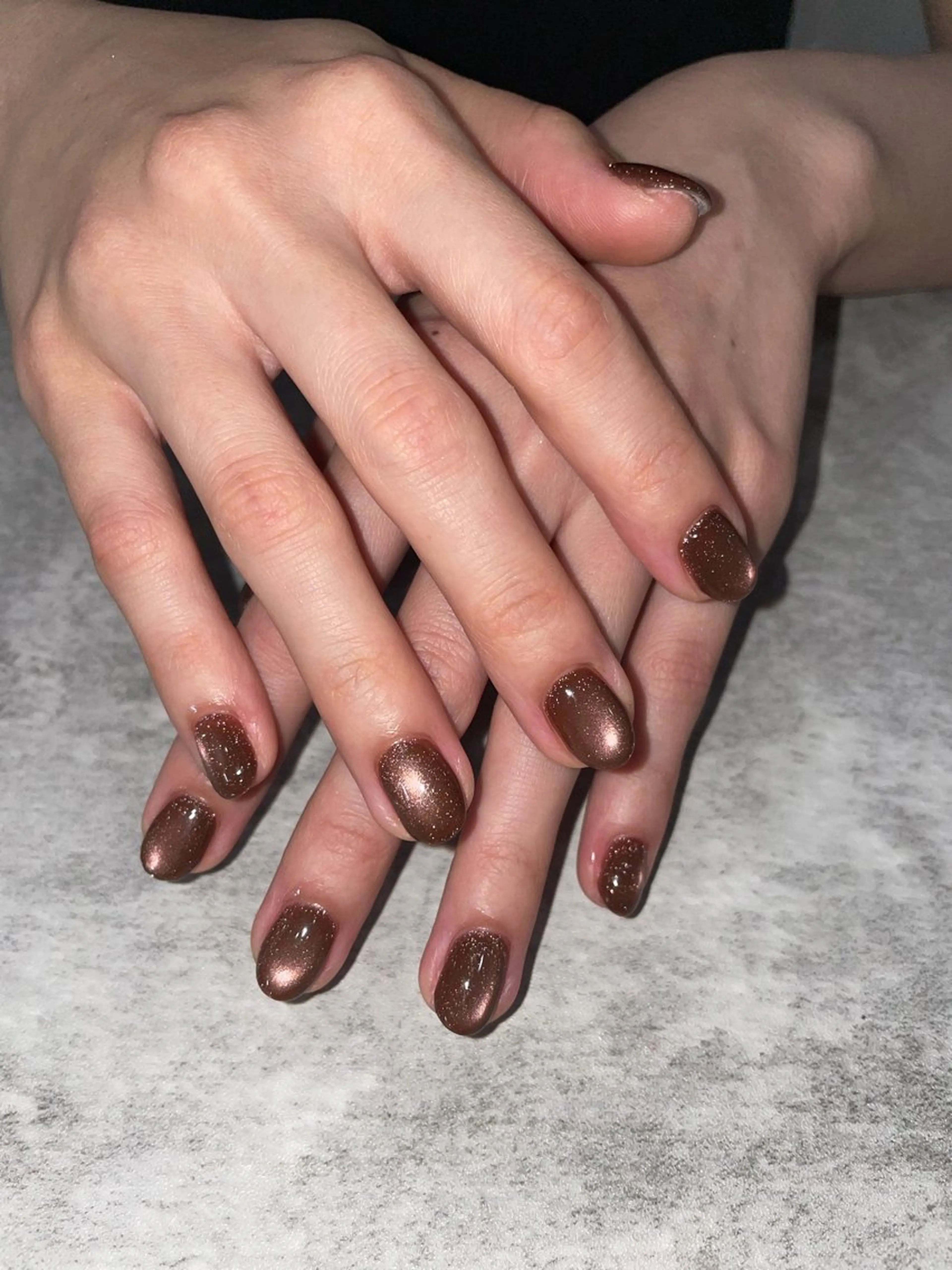 ネイル ブラウン マグネットネイル 🌐mifumi🌐 Rommy 京橋のネイルデザイン