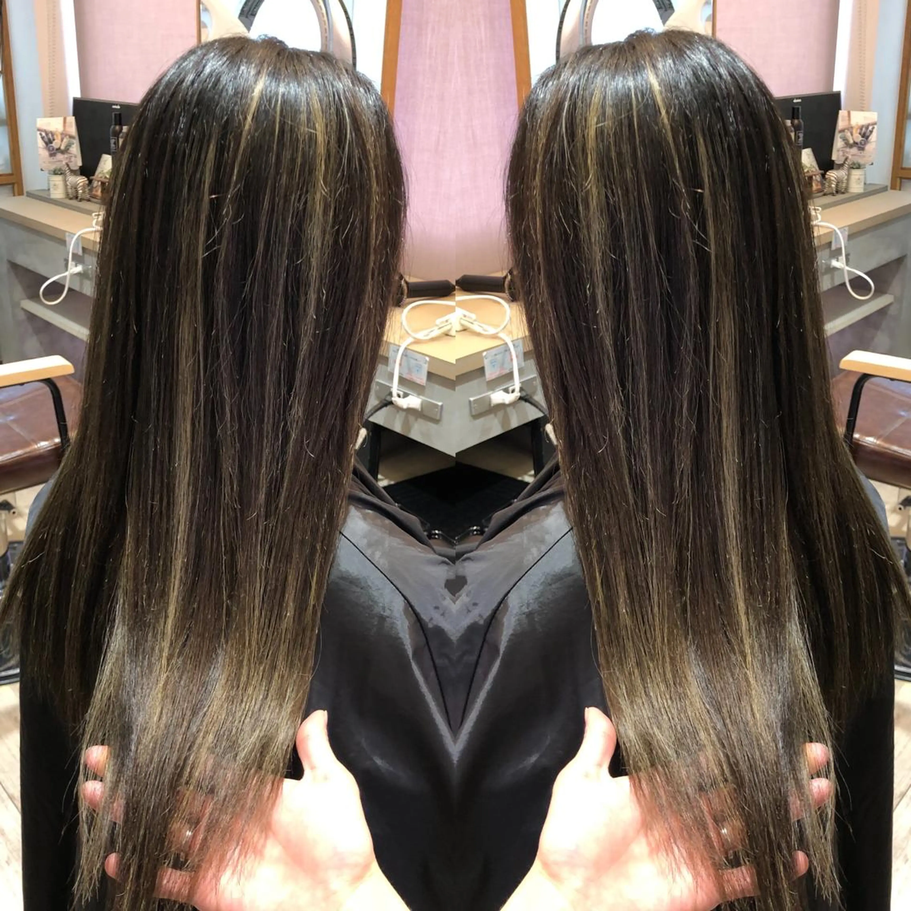 ロング カラー ハイライトカラー ハイライト ブリーチカラー🌈 石垣翔太のヘアスタイル