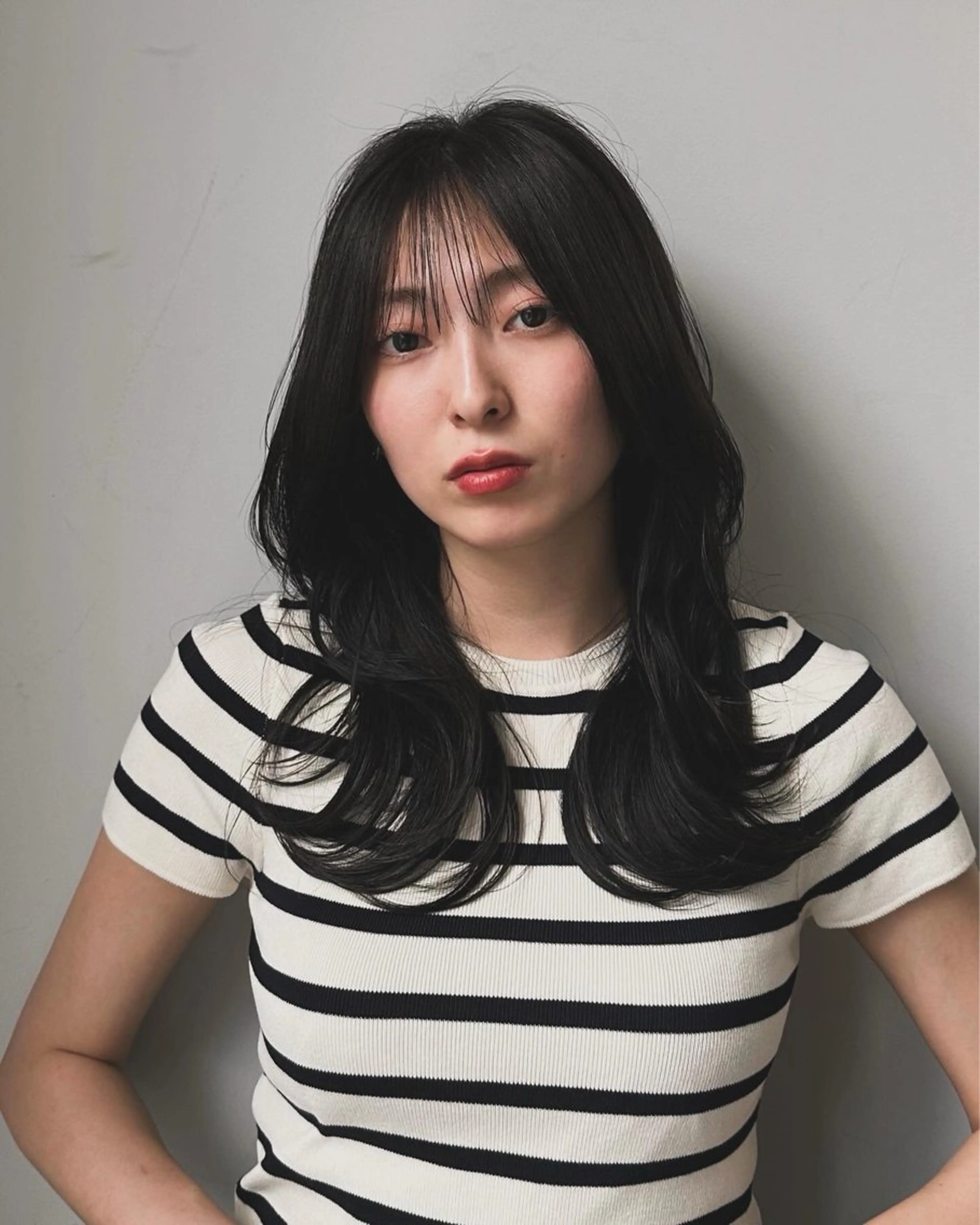 ロング カット ヘアカラー トリートメント レイヤー/顔周り カット/松岡 祥利のヘアスタイル