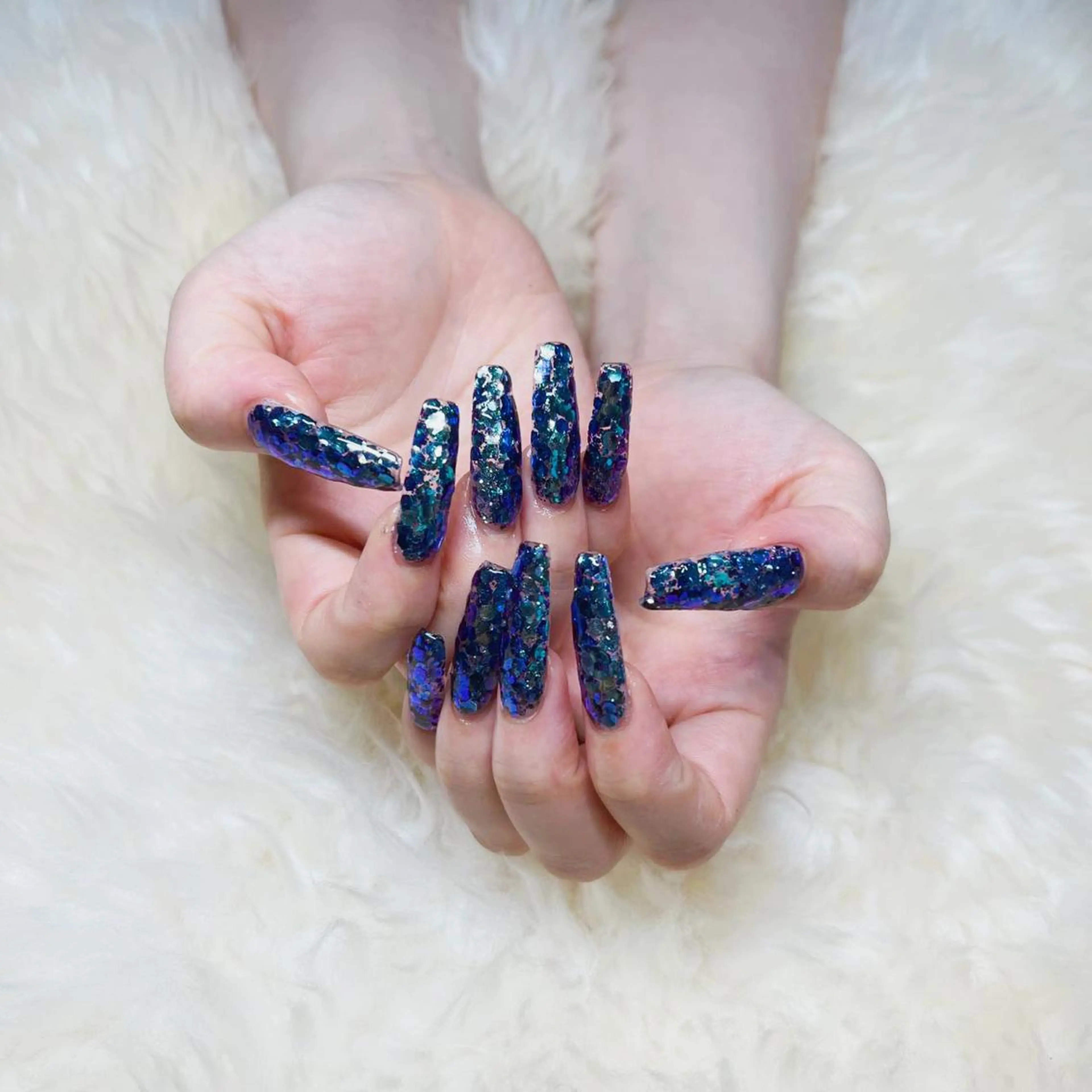 ロング ハンドネイル ハンドケア 💜MIYA nail川崎店のネイルデザイン