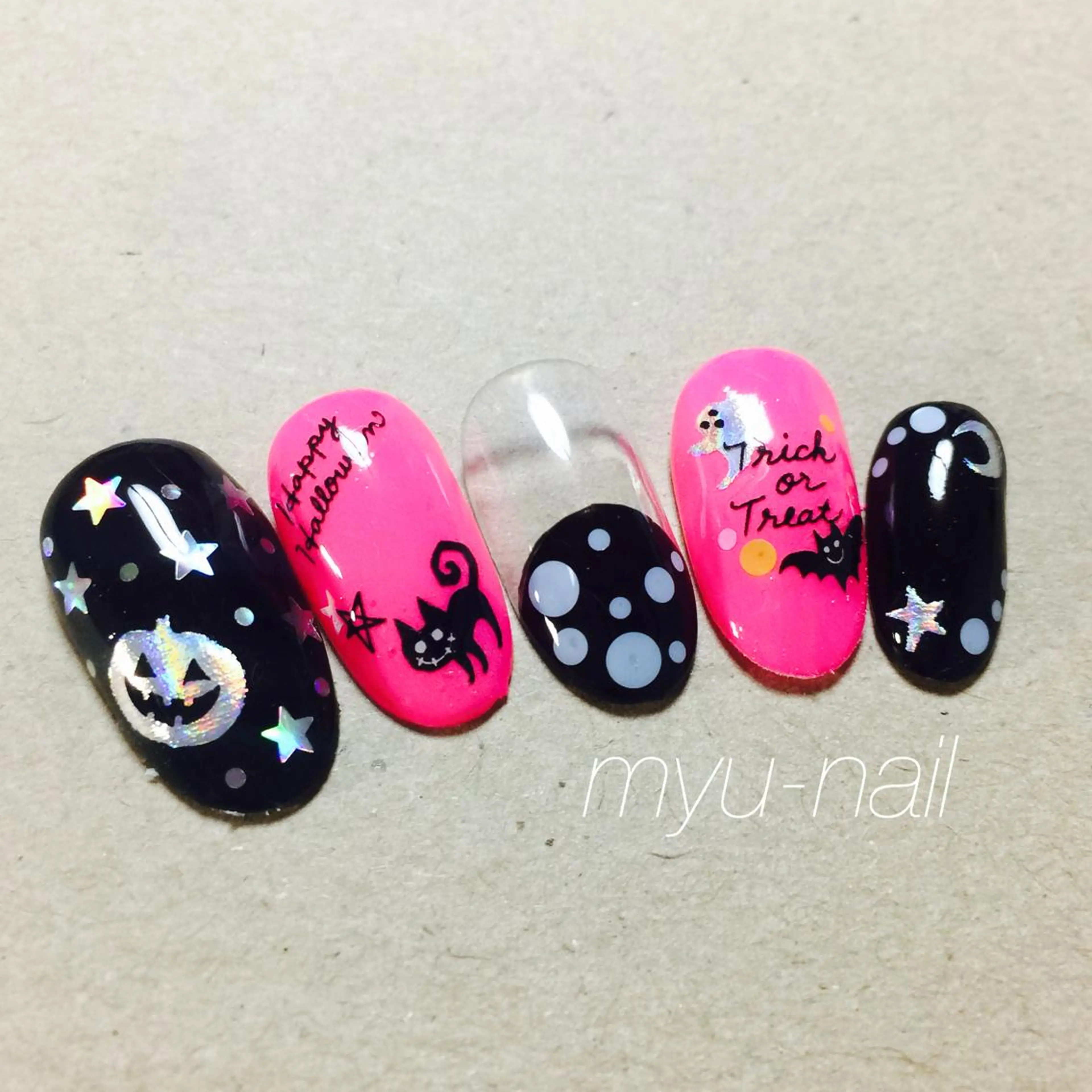 ネイル ハロウィン ネイルチップ ホームサロン myu-nailのネイルデザイン