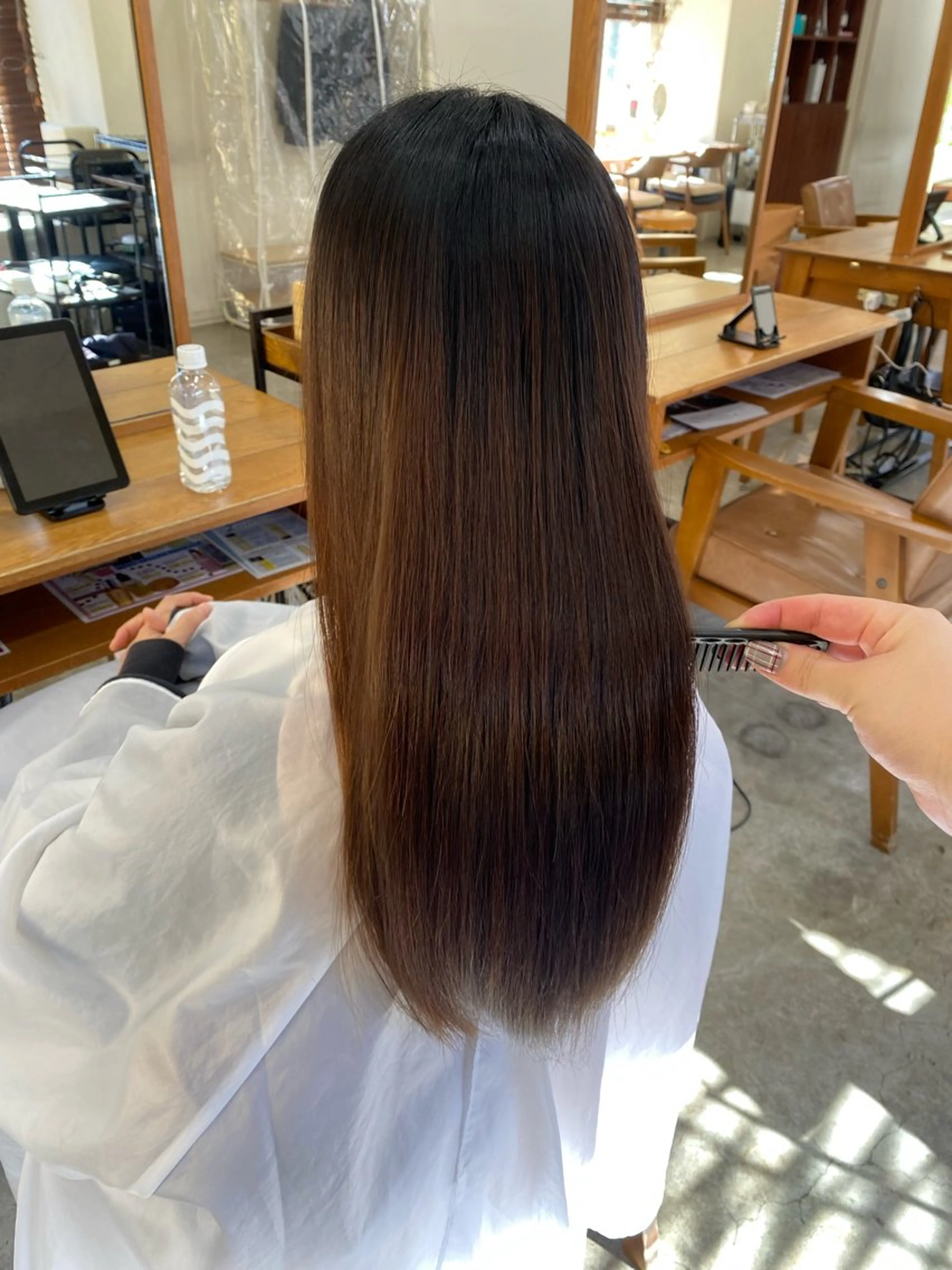 ロング 縮毛矯正 トリートメント blink所属・暖色/ブラウン/ 透明感/ゆうかのヘアスタイル