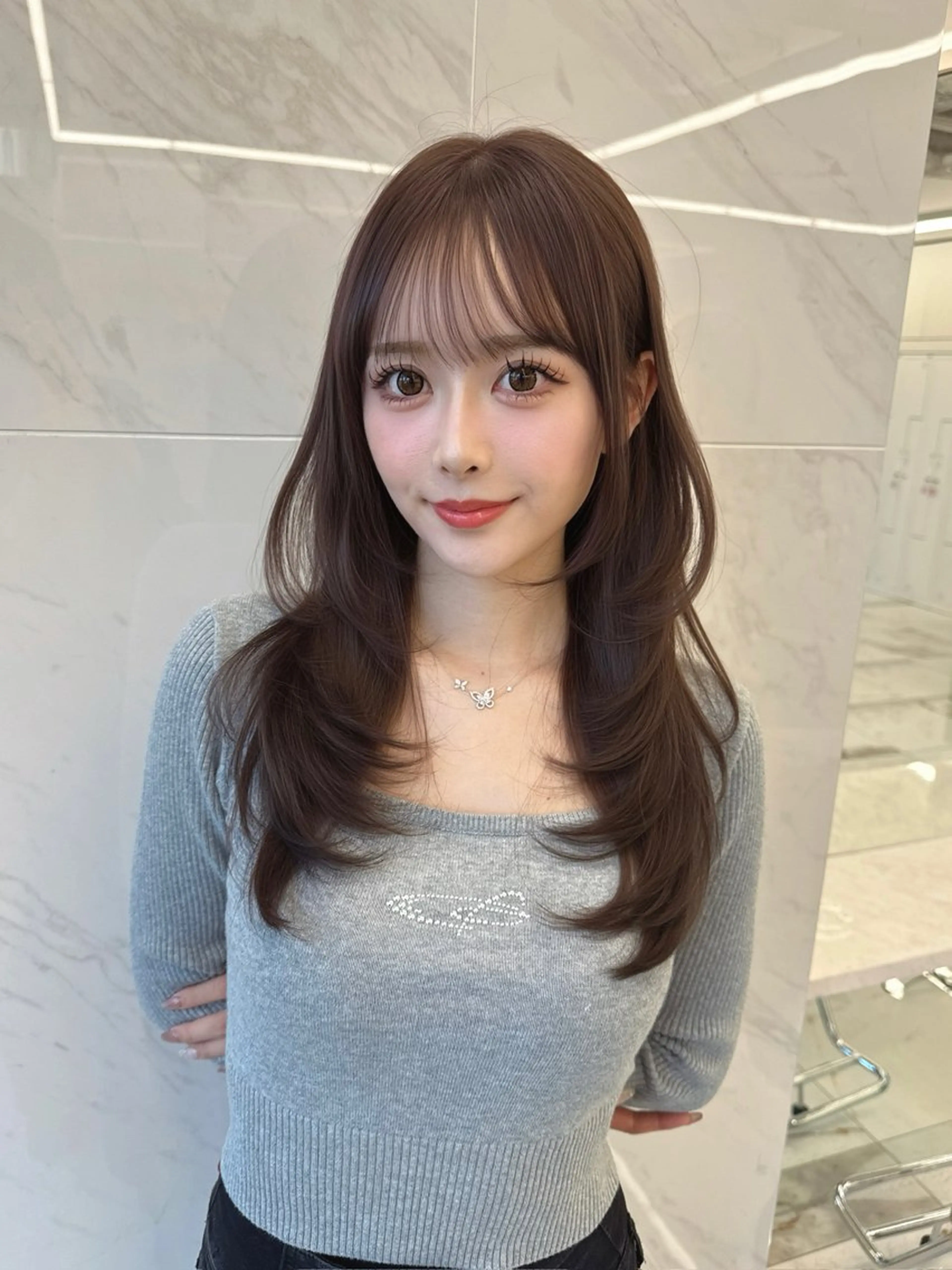 ロング 韓国風ヘア kiti Sakaeのヘアスタイル