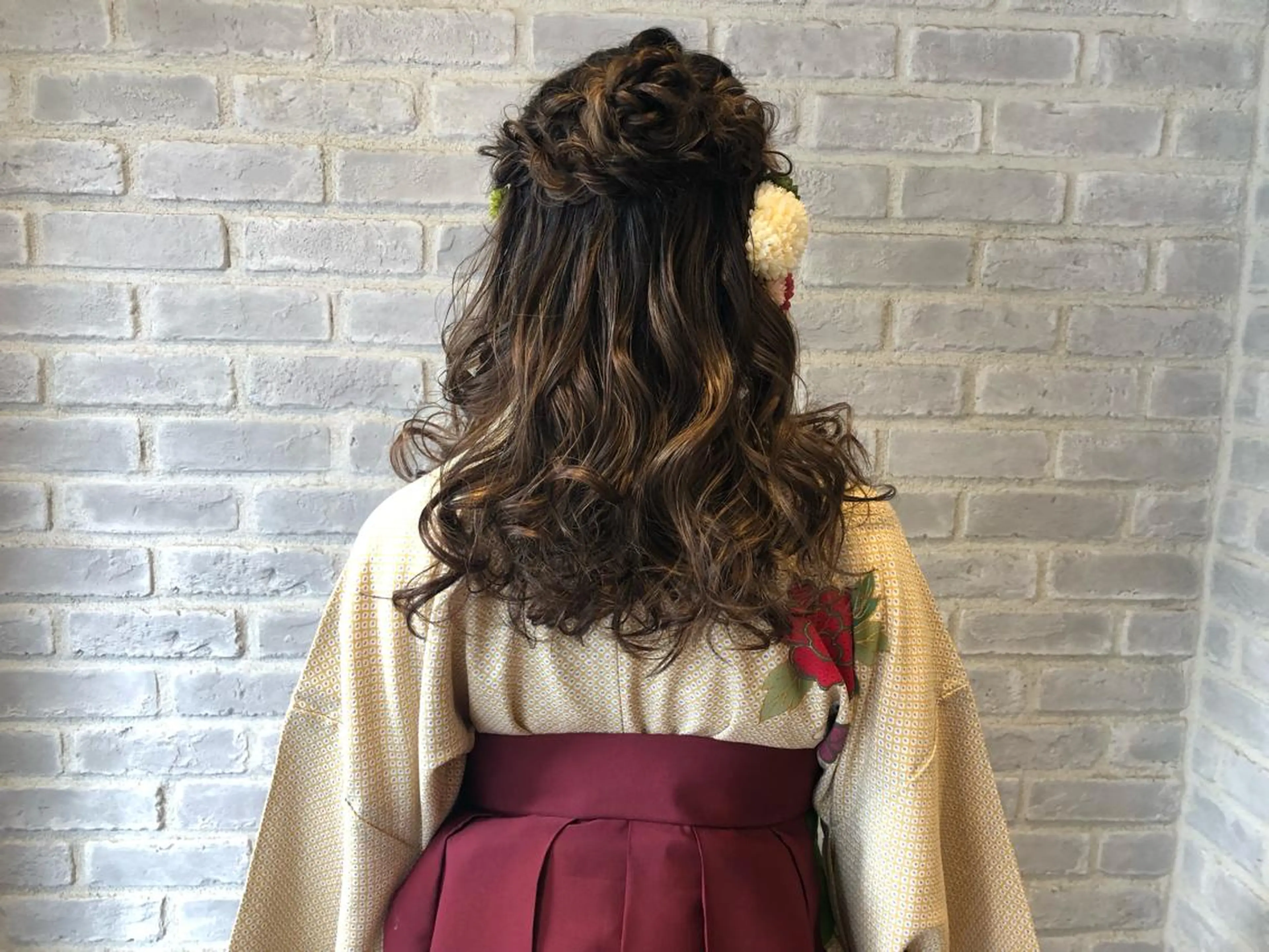 ロング カラー パーマ ヘアアレンジ 藤井 菜緒のヘアスタイル