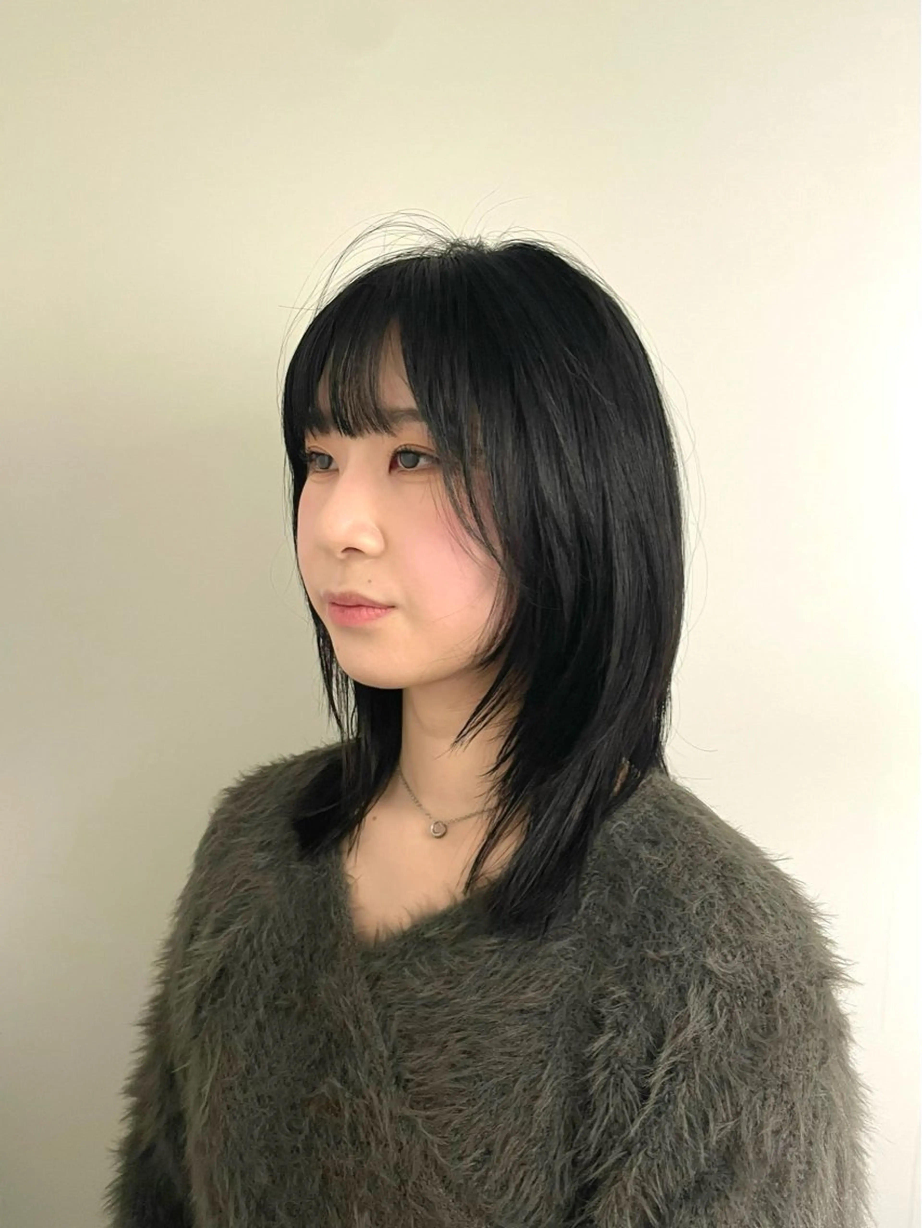 ミディアム 韓国風ヘア レイヤーカット カット ヘアカラー yu-kaハッシュ カット/韓国レイヤーのヘアスタイル