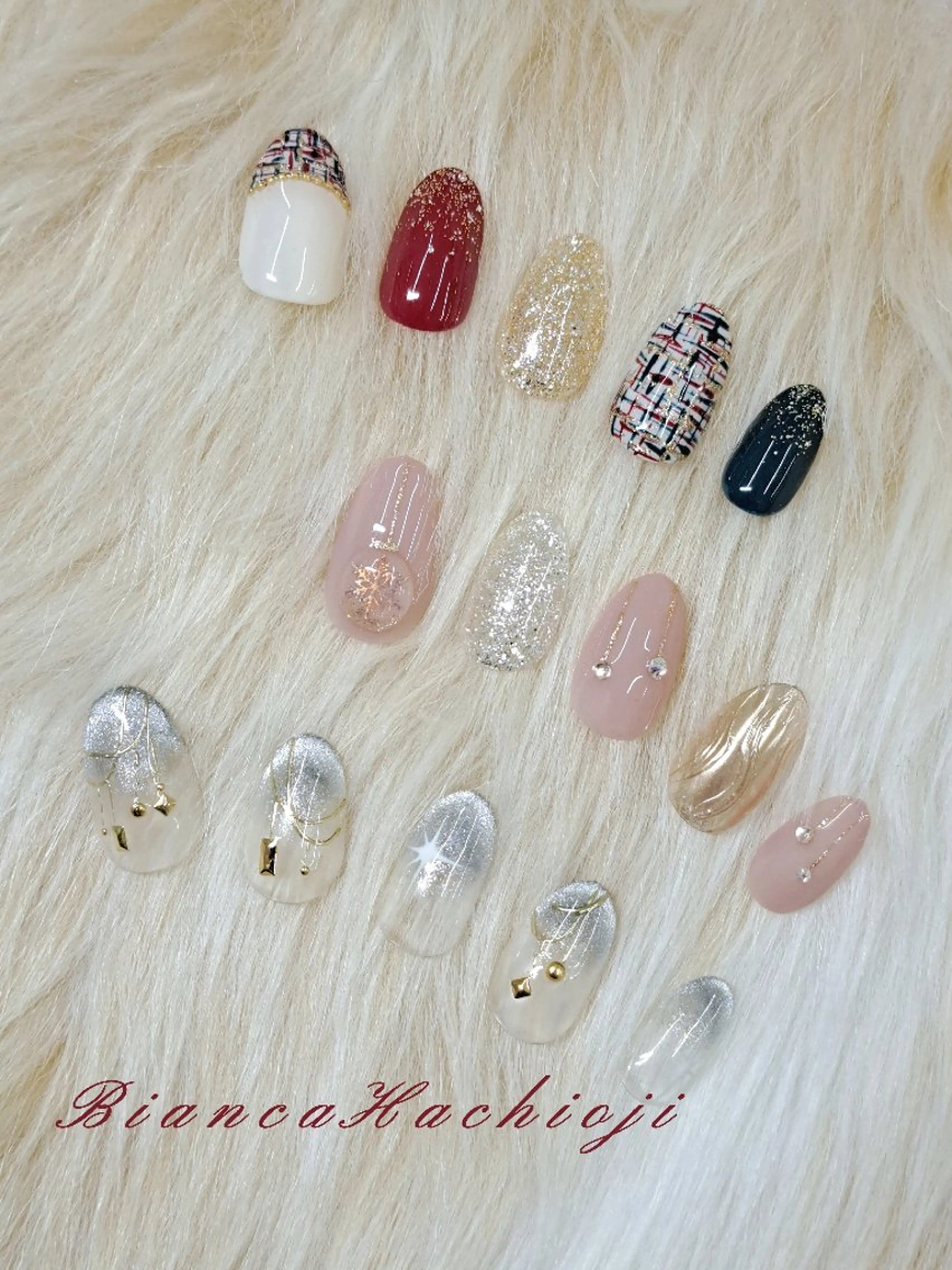ネイル 冬ネイル クリスマス Bianca八王子 まえさだのネイルデザイン