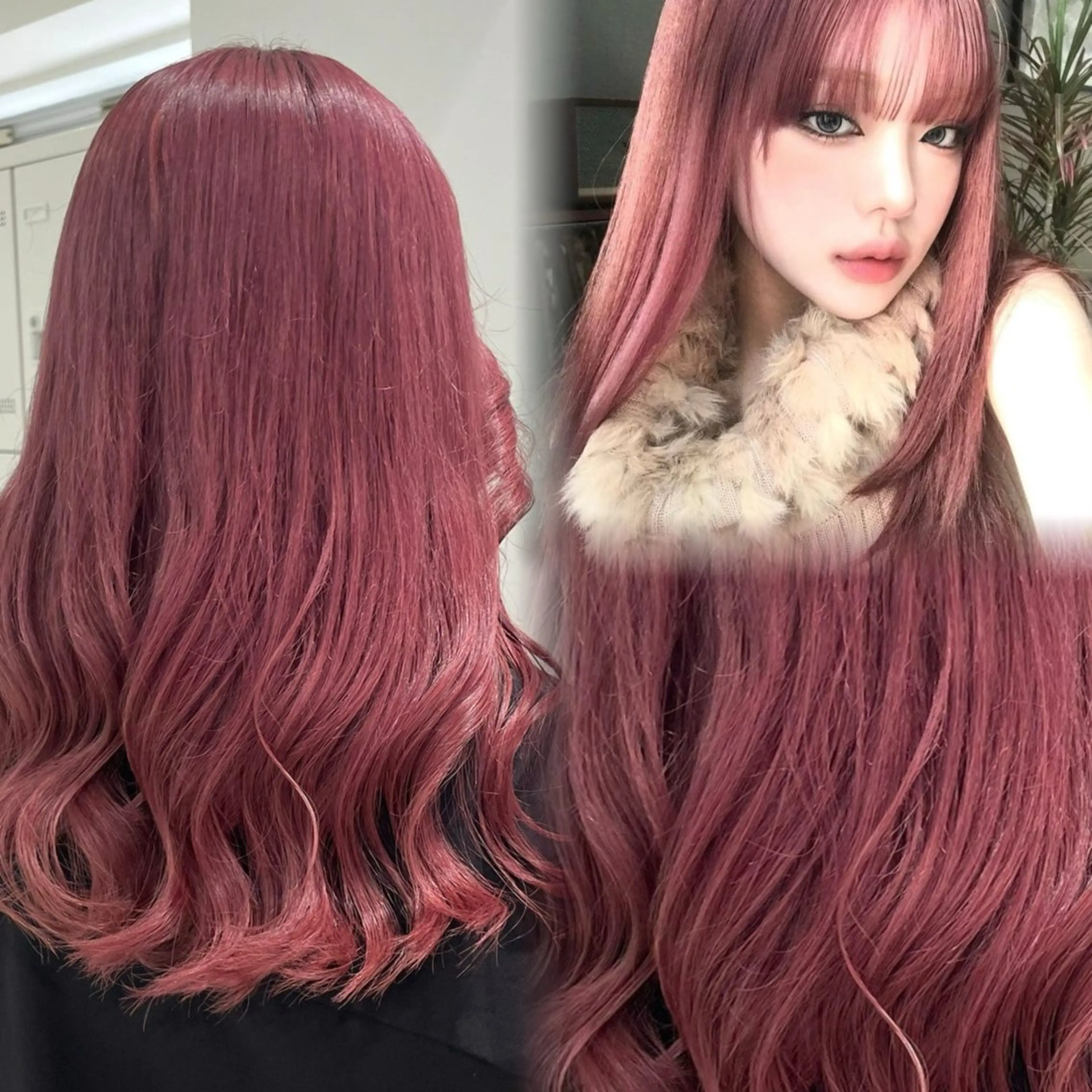 セミロング カラー ヘアアレンジ カット ヘアカラー トリートメント ヘアセット 💎韓国/ レイヤー カット/ 暖色🫧のヘアスタイル