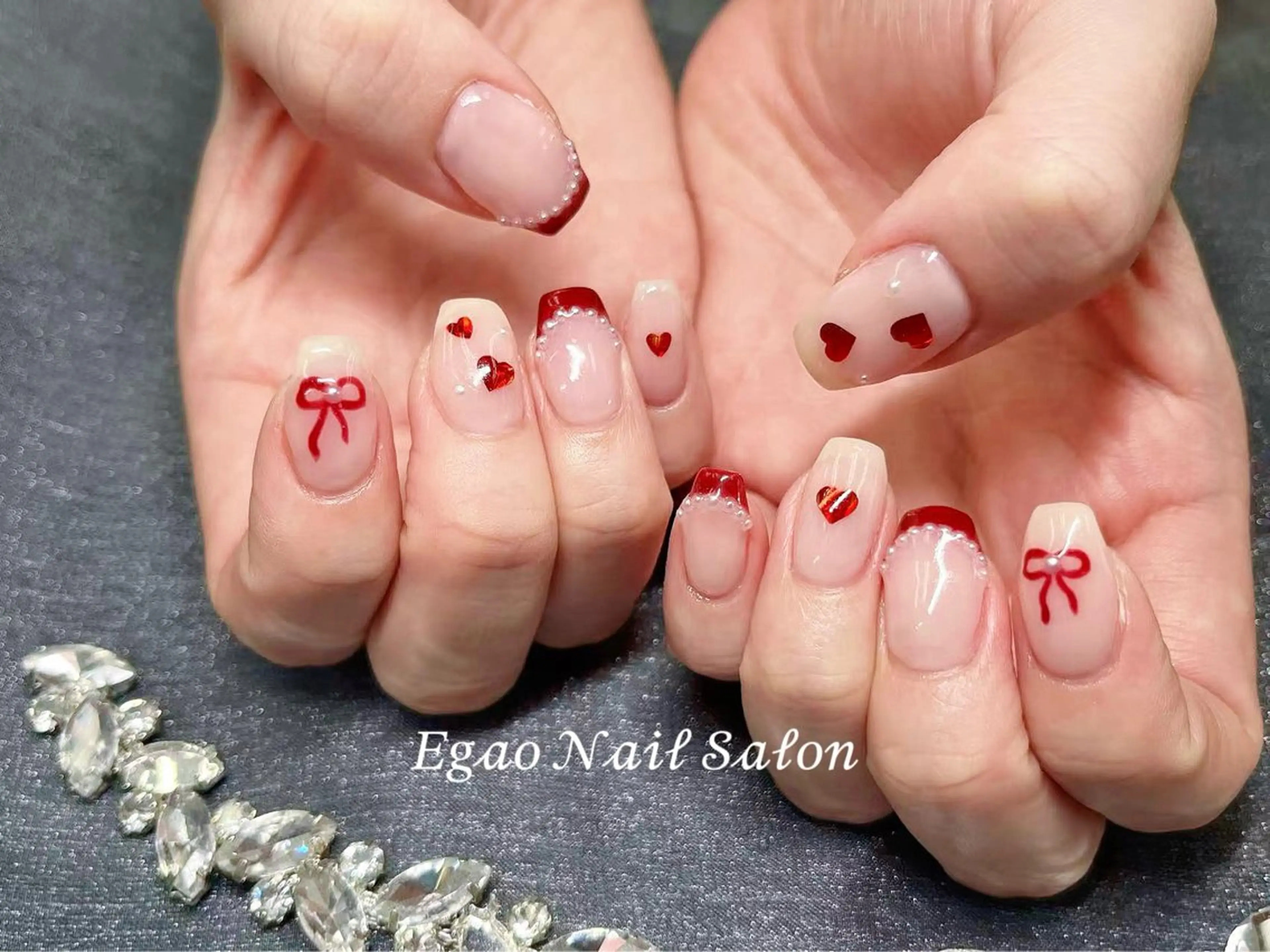 ネイル アートネイル フットネイル フレンチネイル ジェルネイル 持ち込み ハンドネイル Egao Nail Salonのネイルデザイン