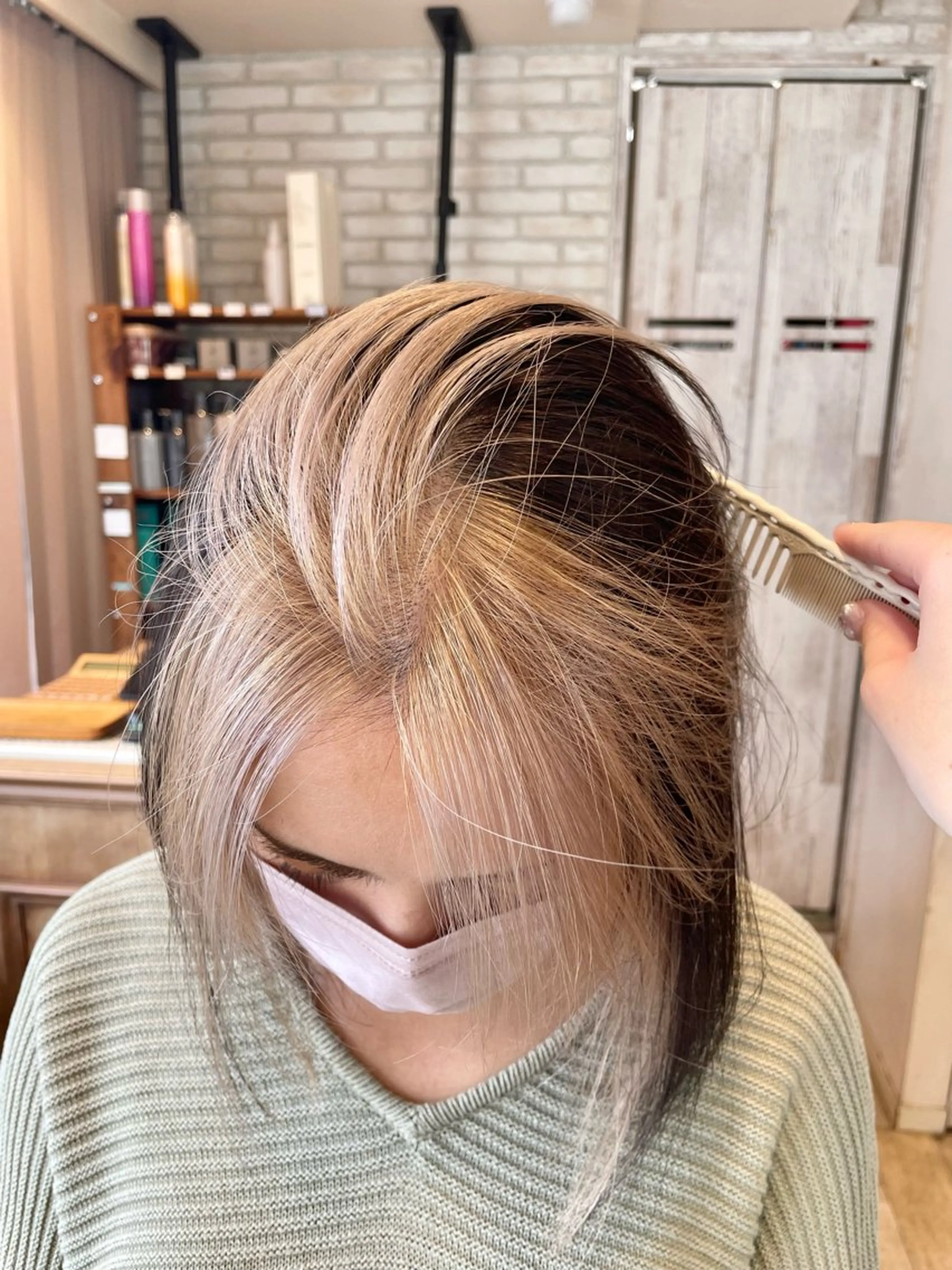 ミディアム カラー ミストバング  フェイスフレーミング ボブ ✨横須賀髪質改善✨️ 加藤 百音のヘアスタイル