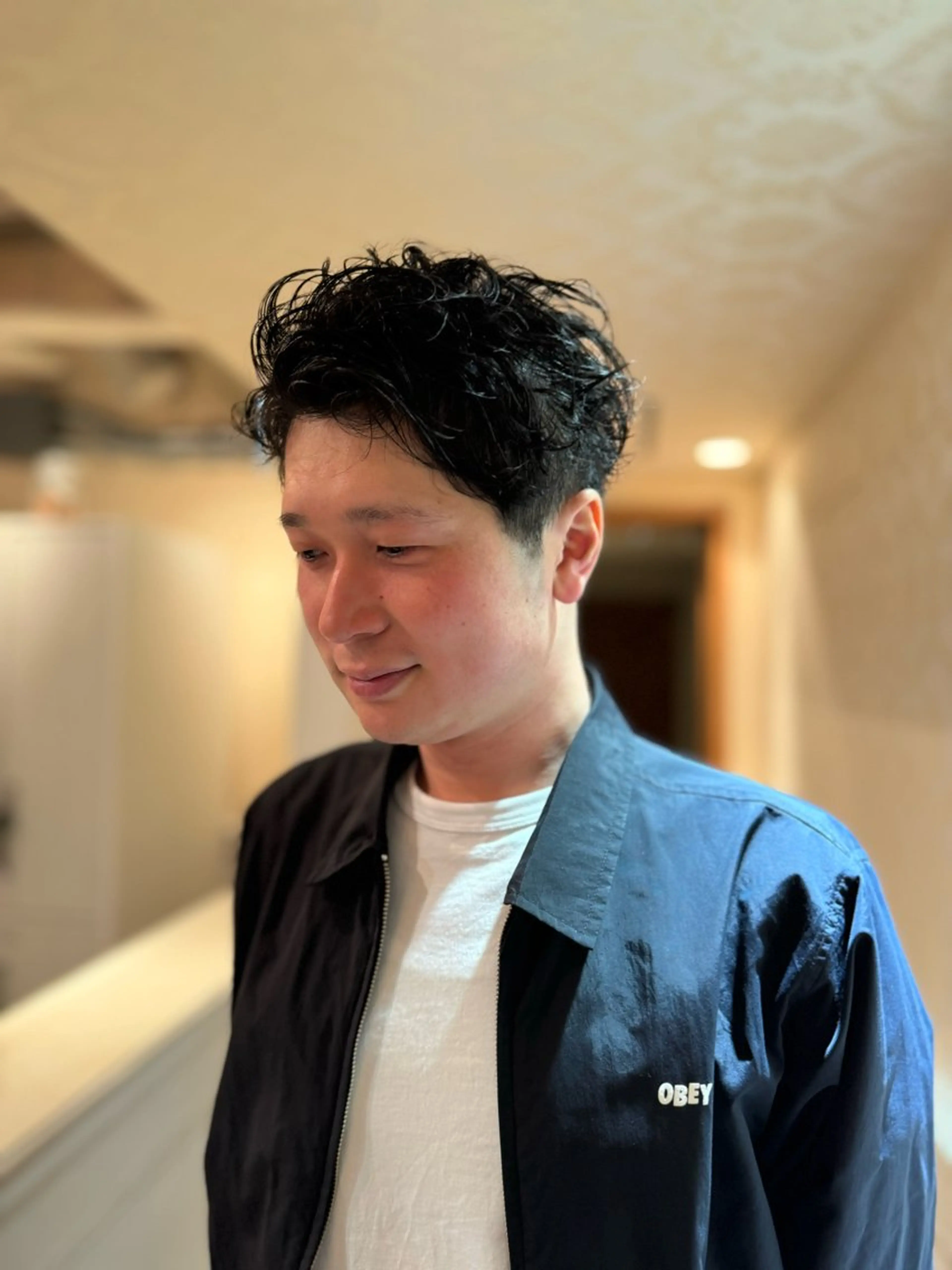 メンズ カット ヘッドスパ スパイキーショート 大人パーマ 丸山のヘアスタイル