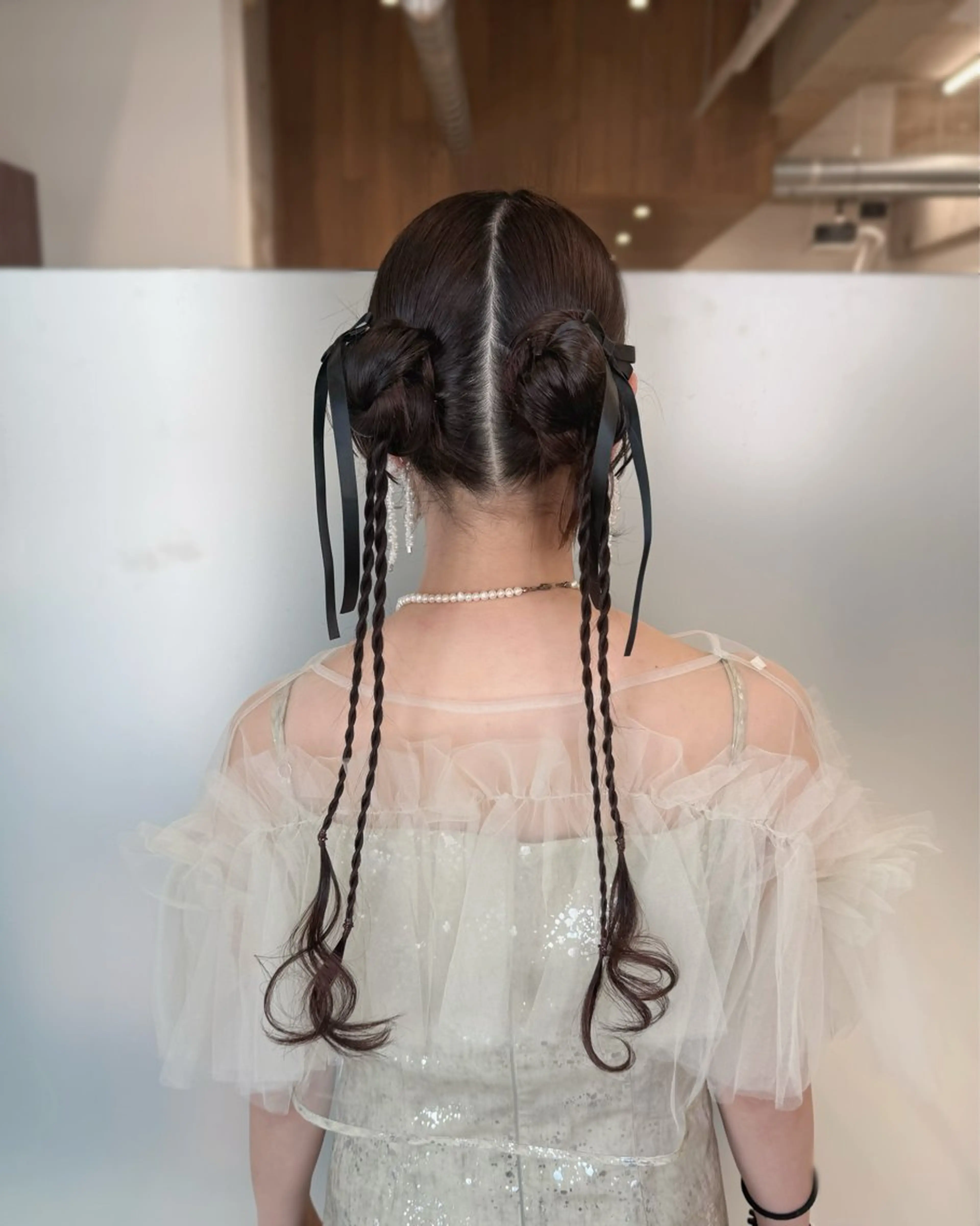 ミディアム カラー ヘアアレンジ ヘアセット 縮毛矯正+モテカラー 🎀✨MIHOのヘアスタイル