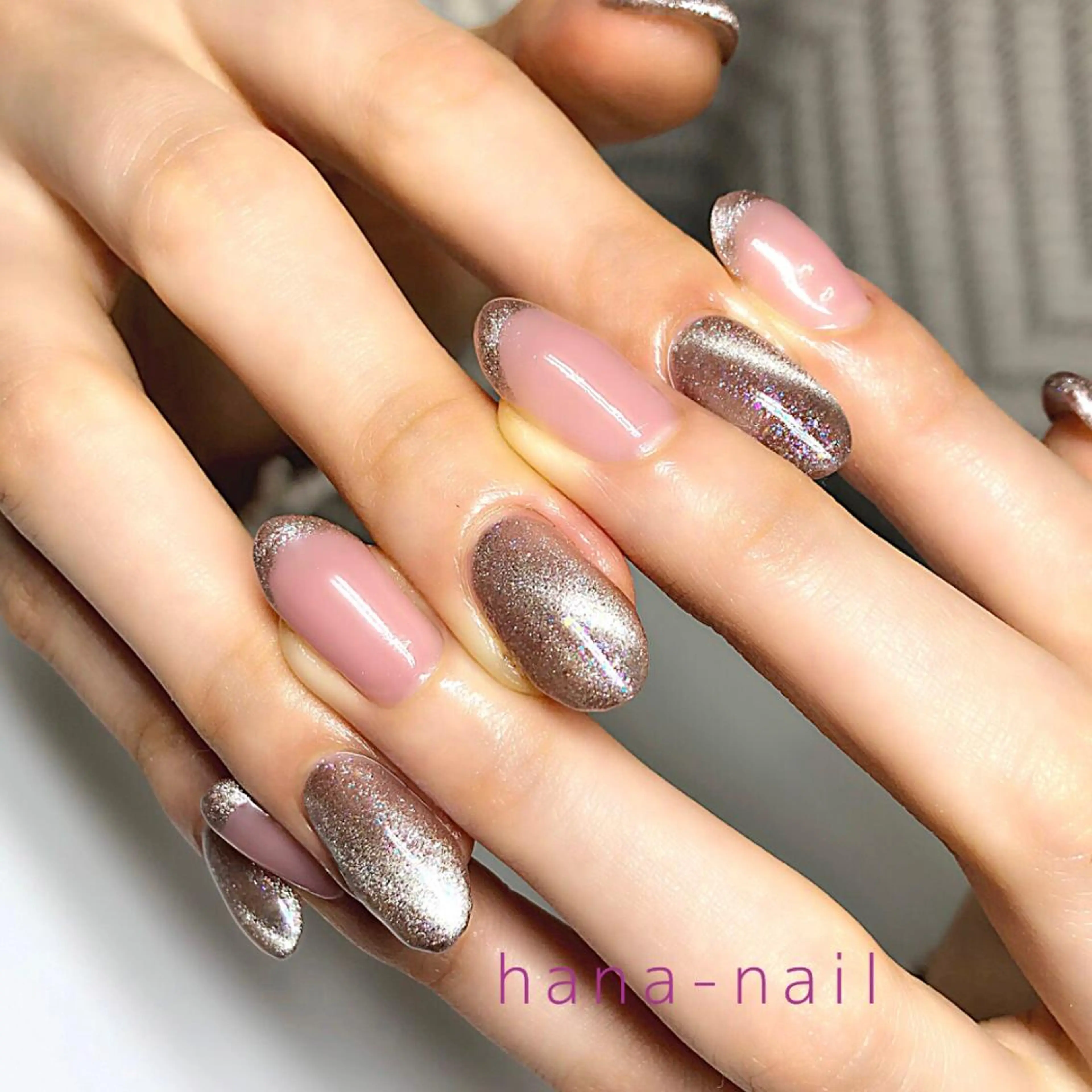 ネイル フレンチネイル マグネットネイル マグネットワンカラー ワンカラーネイル Kao hana-nailのネイルデザイン