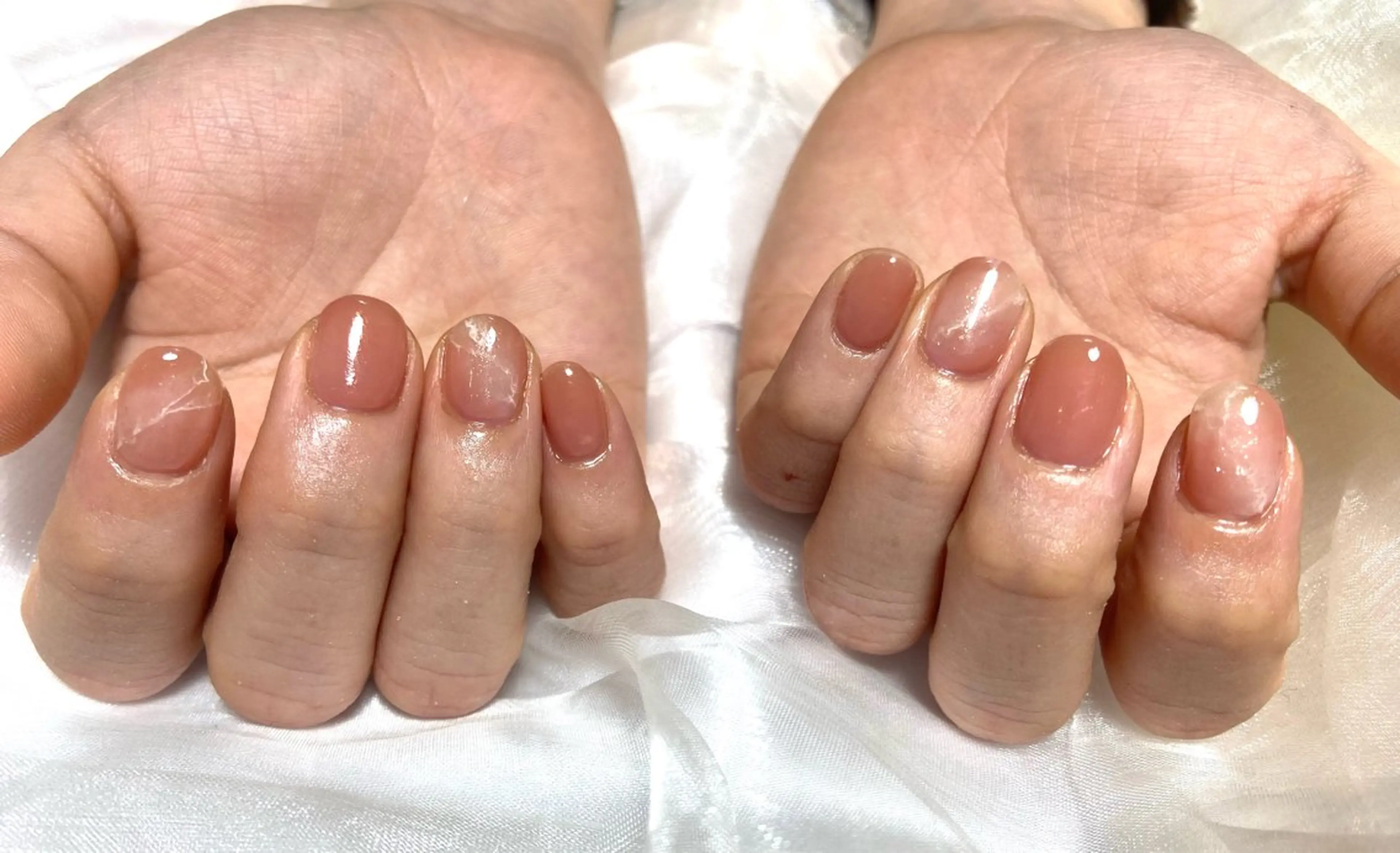 ネイル ジェルネイル 大理石ネイル(マーブル) パラジェル ハンドネイル mako 🌷のネイルデザイン