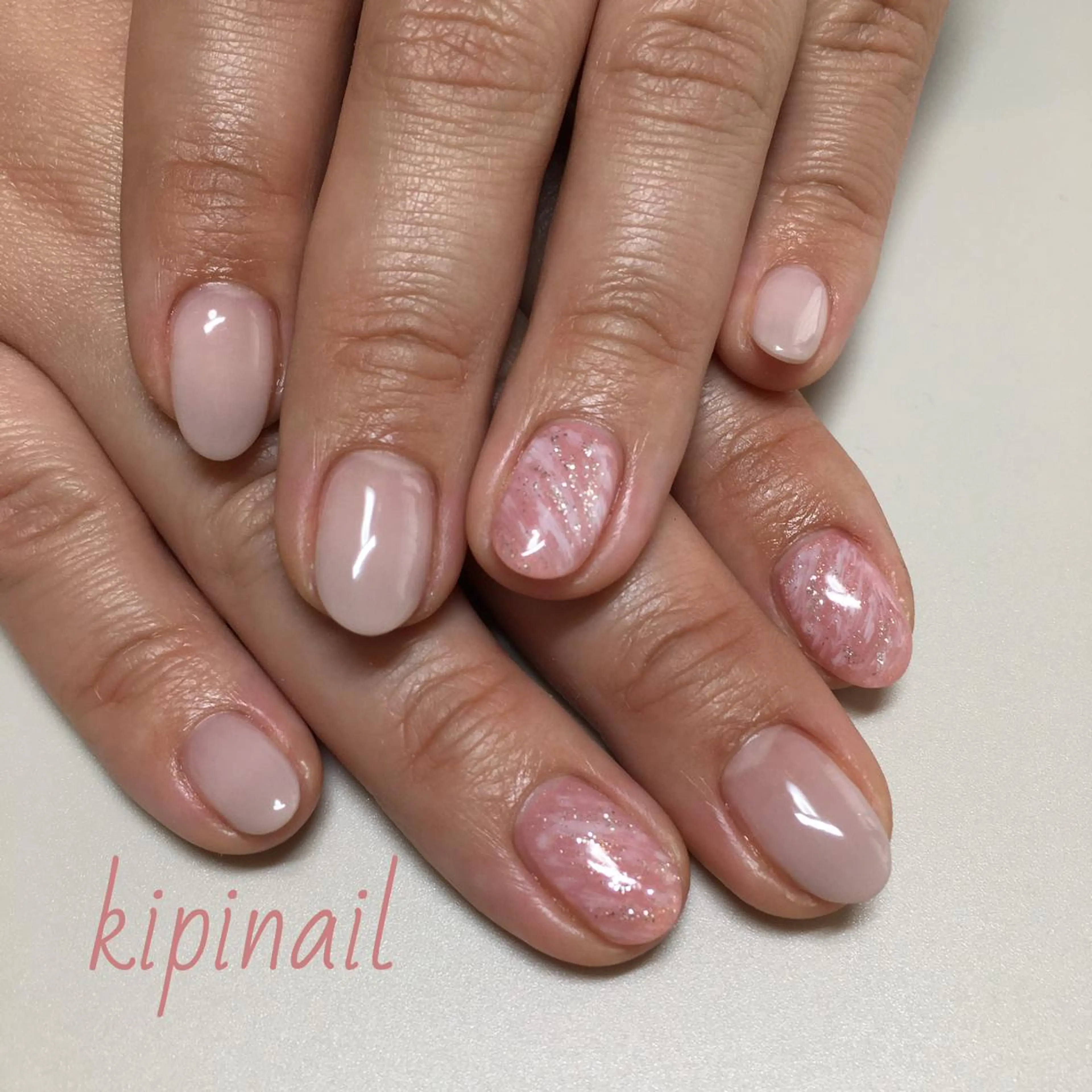 ネイル 大理石ネイル(マーブル) ワンカラーネイル kipinail 川﨑えりかのネイルデザイン