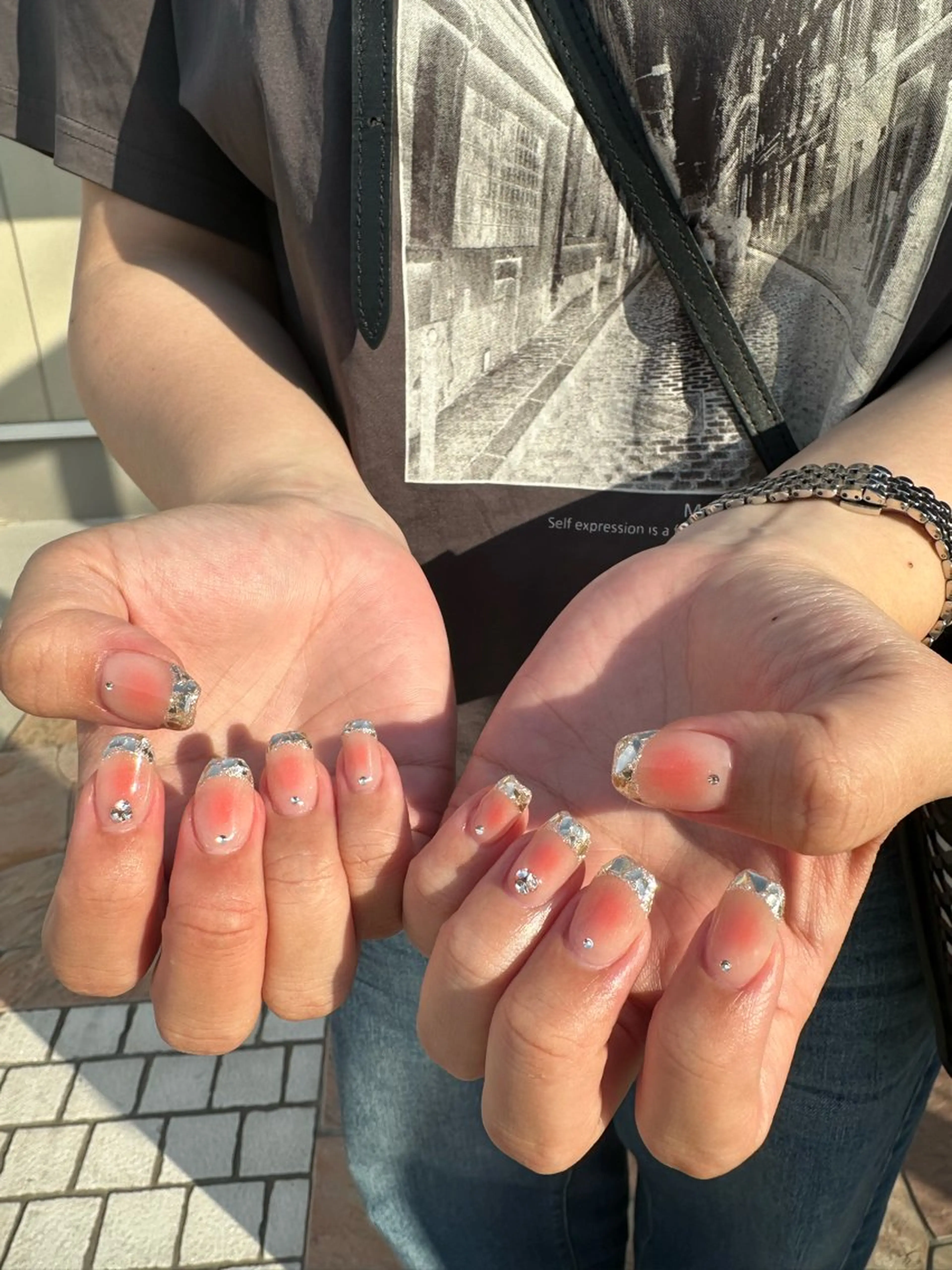 ネイル チークネイル フレンチネイル ガラスフレンチ nail salon coco.のネイルデザイン