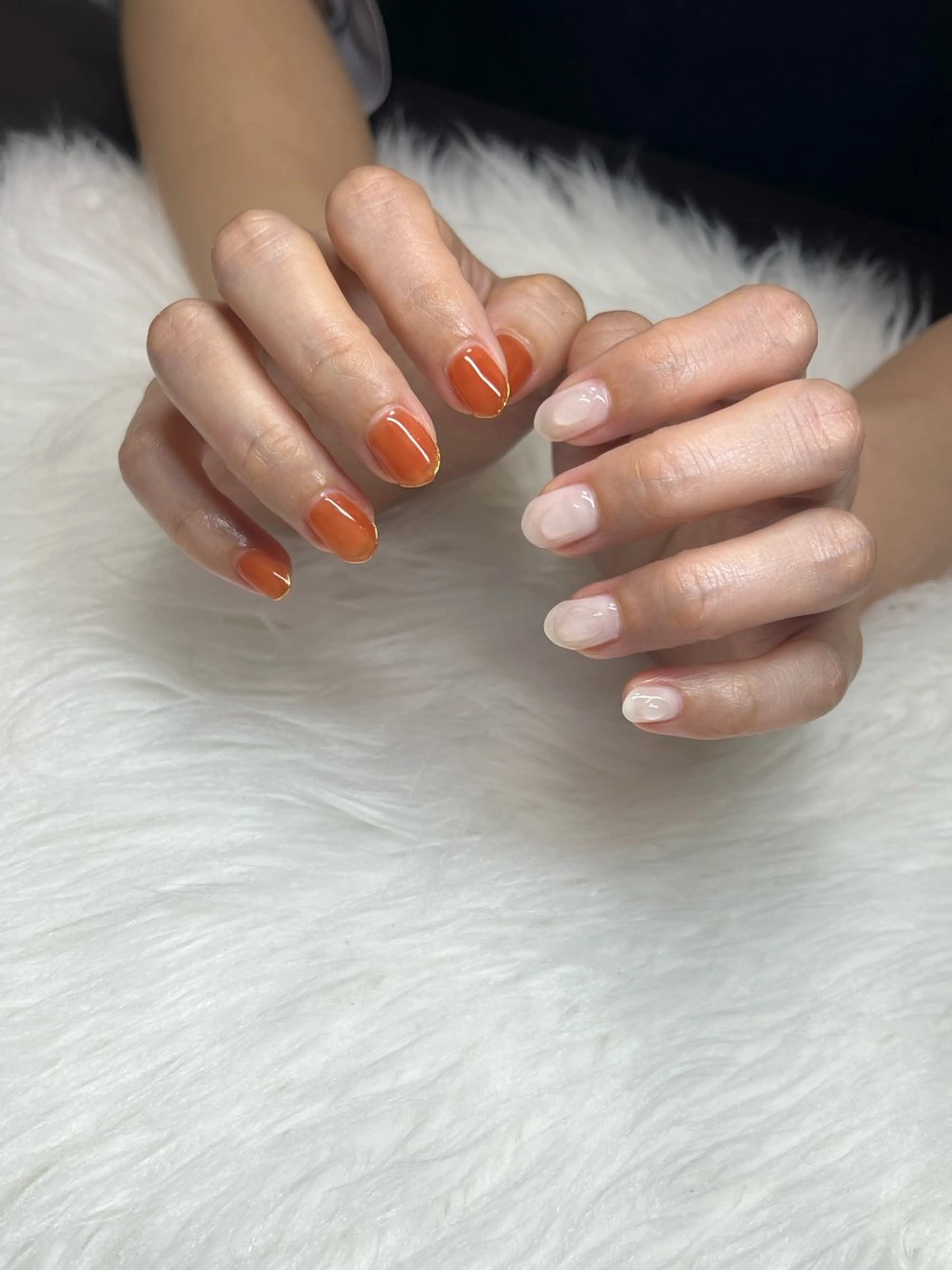 メンズ ネイル オレンジ ハンドネイル mame nail所属・mame nailのネイルデザイン