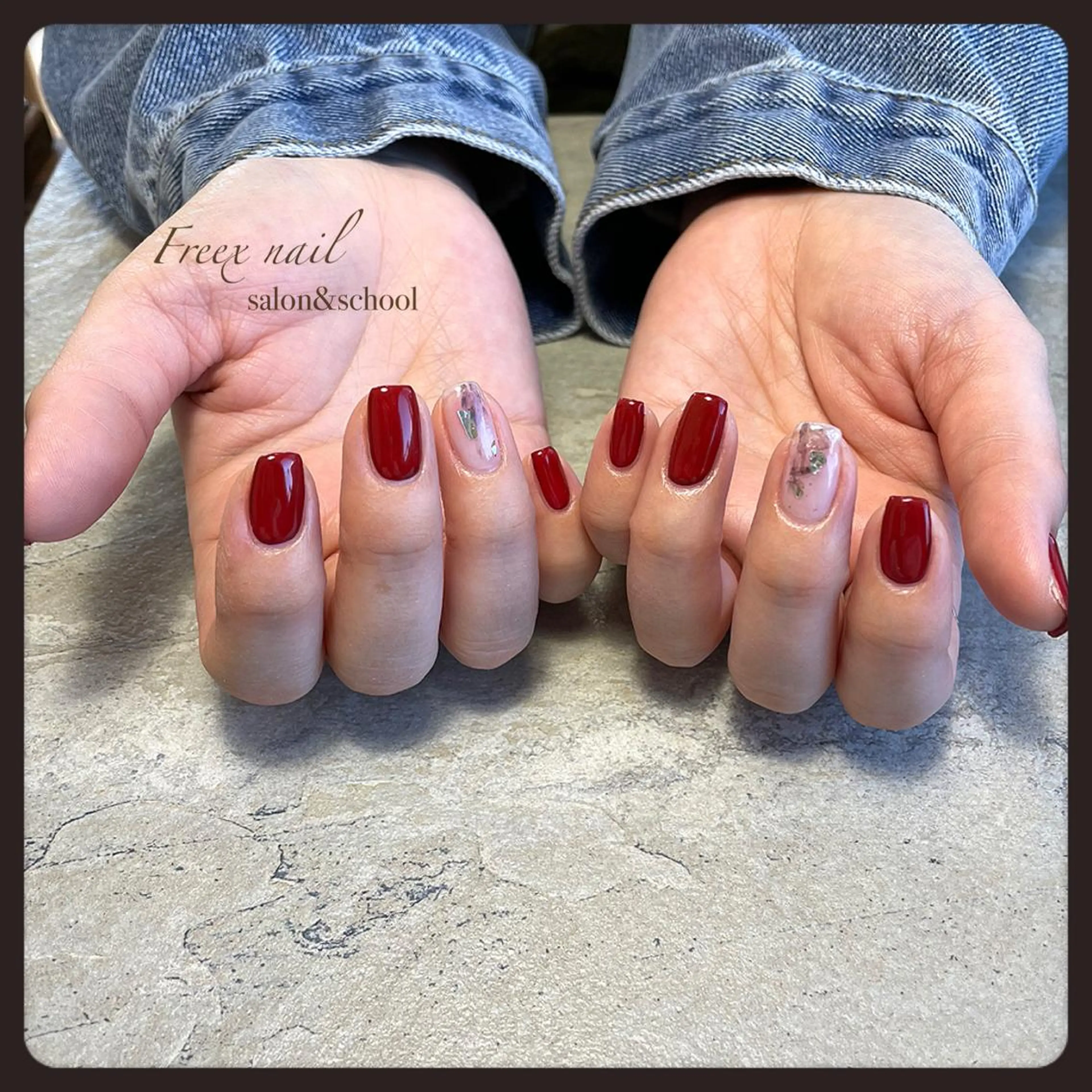 ネイル 赤色 Freex nail所属・freex nail /ニュアンス/個性派のネイルデザイン