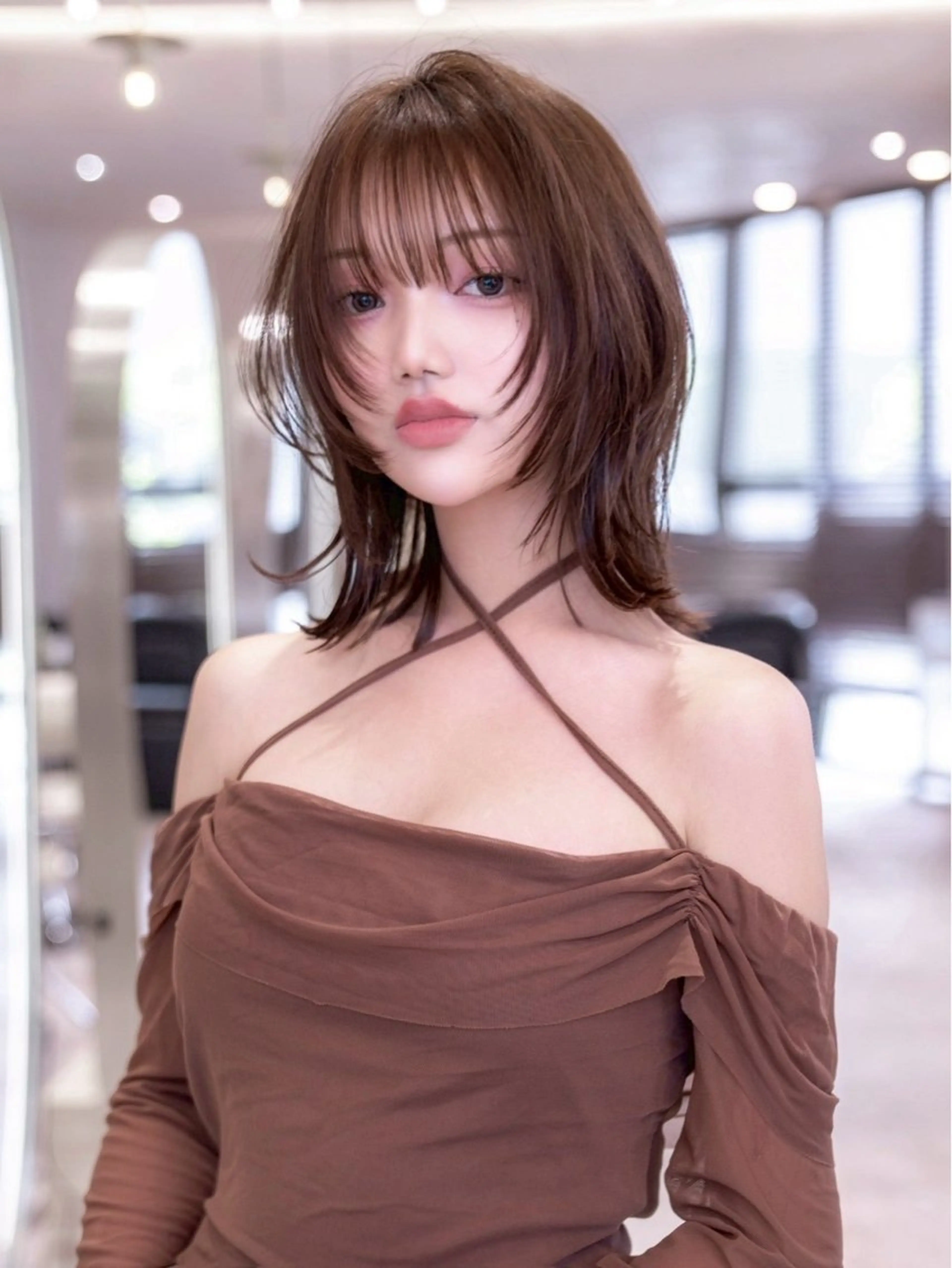 ミディアム カラー ミディアムレイヤー 韓国風ヘア レイヤーカット カット ヘアカラー トリートメント ヘアセット 韓国レイヤー🇰🇷 韓国研修◎渋谷カイトのヘアスタイル