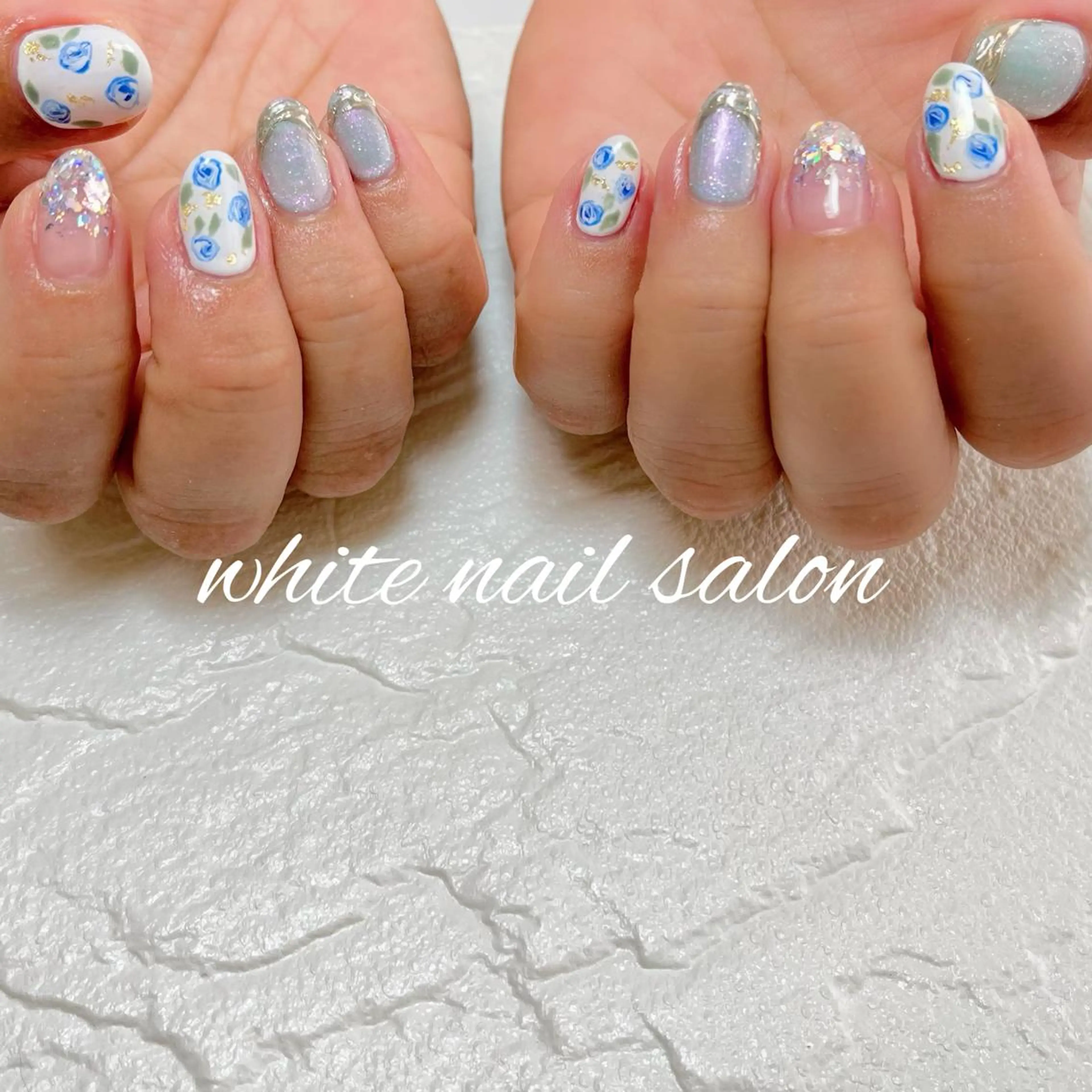ネイル フットネイル ジェルネイル ハードジェル ラメ(グリッター) 持ち込み ハンドネイル white nail salonのネイルデザイン
