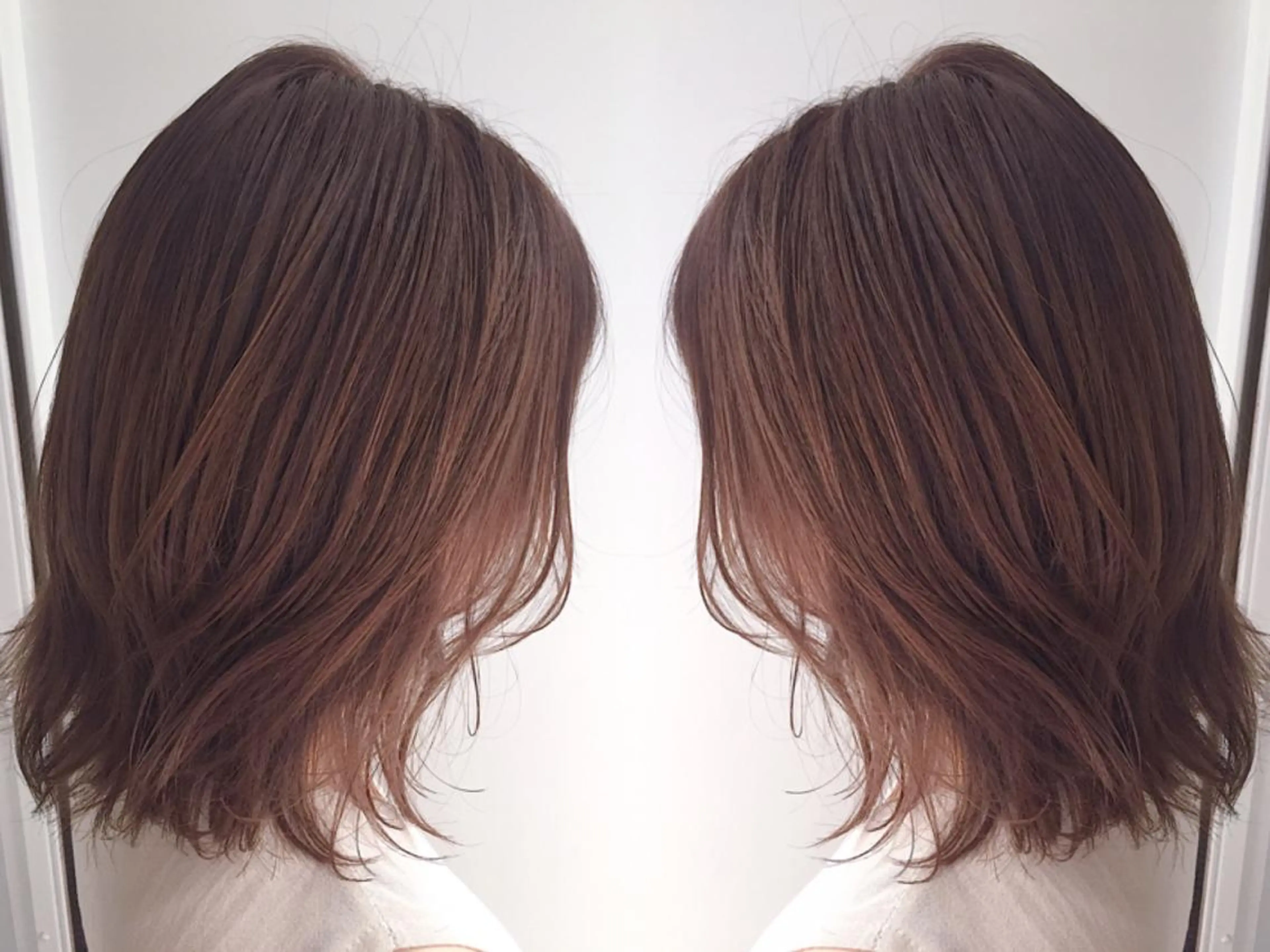 ミディアム カラー ヘアアレンジ グレージュ ピンクカラー ボブ レイヤーカット 外ハネヘア カット ヘアカラー トリートメント ヘアセット ✨ハイクオリティ✨ 山本香也のヘアスタイル