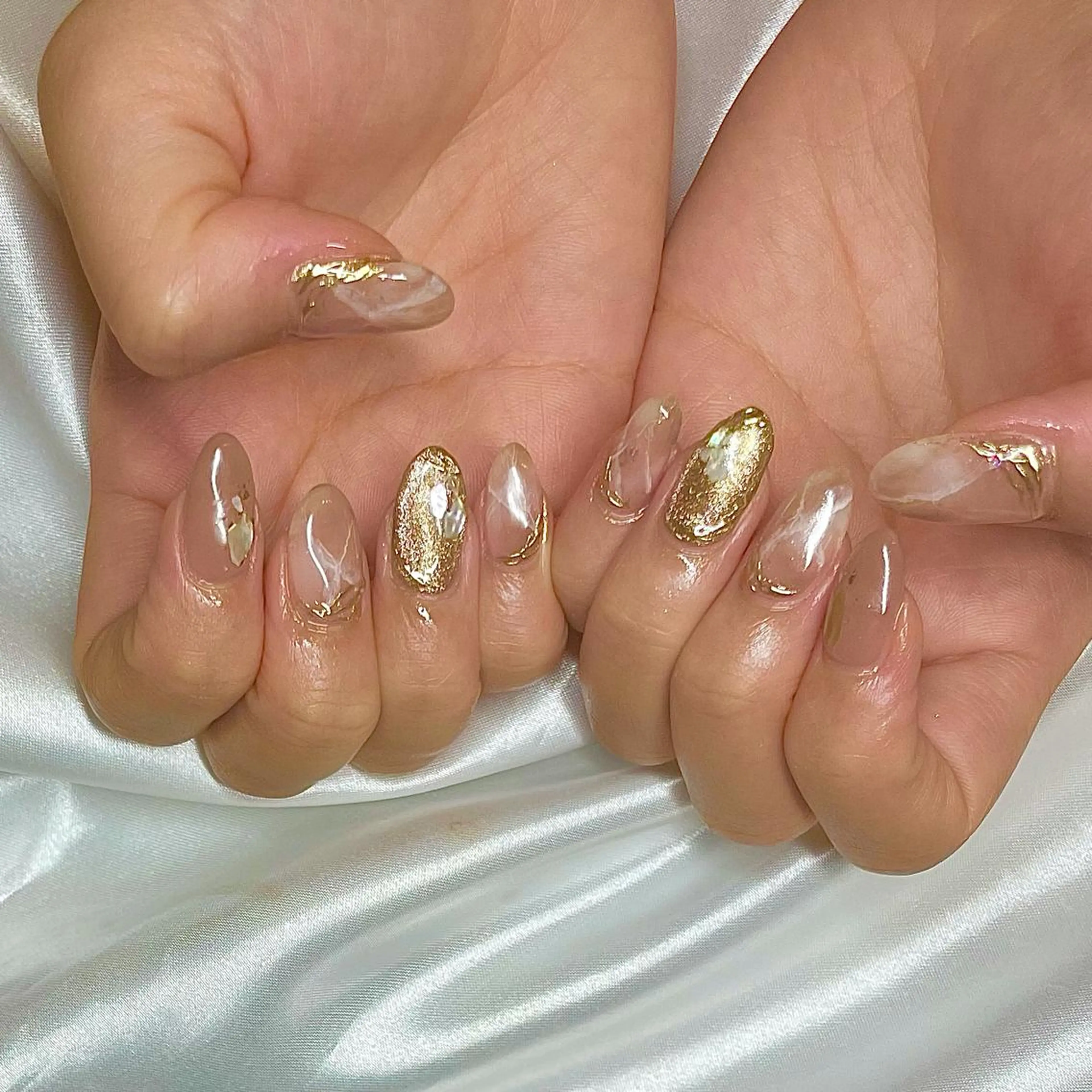 セミロング カラー パーマ ヘアアレンジ メンズ キッズ ネイル マツエク・マツパ グレージュ ミラーネイル nail&eye Aoのマツエク・マツパデザイン