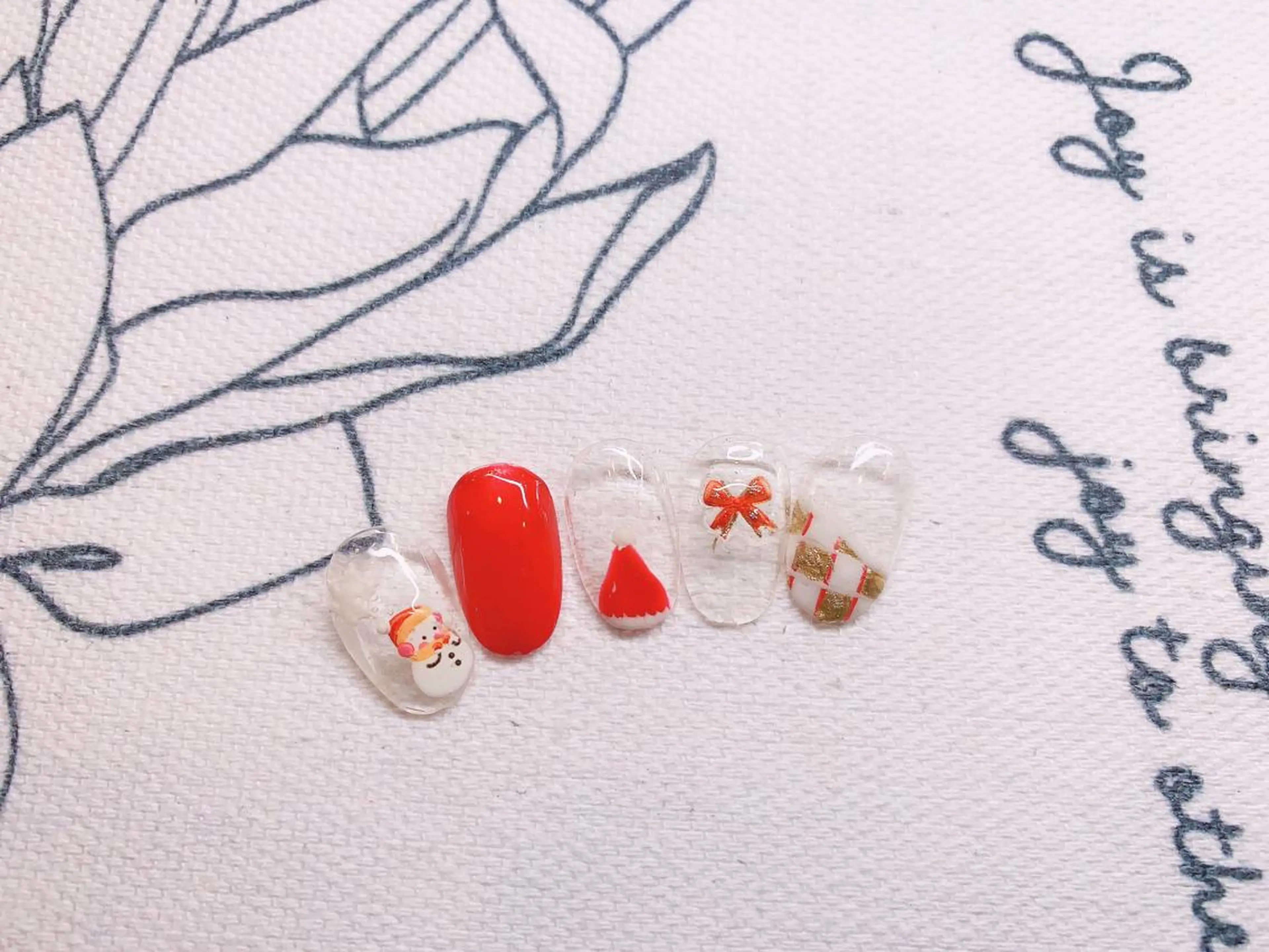 カラー ネイル クリスマス 冬ネイル クリスマス Ui_Amor (パラジェル)のネイルデザイン