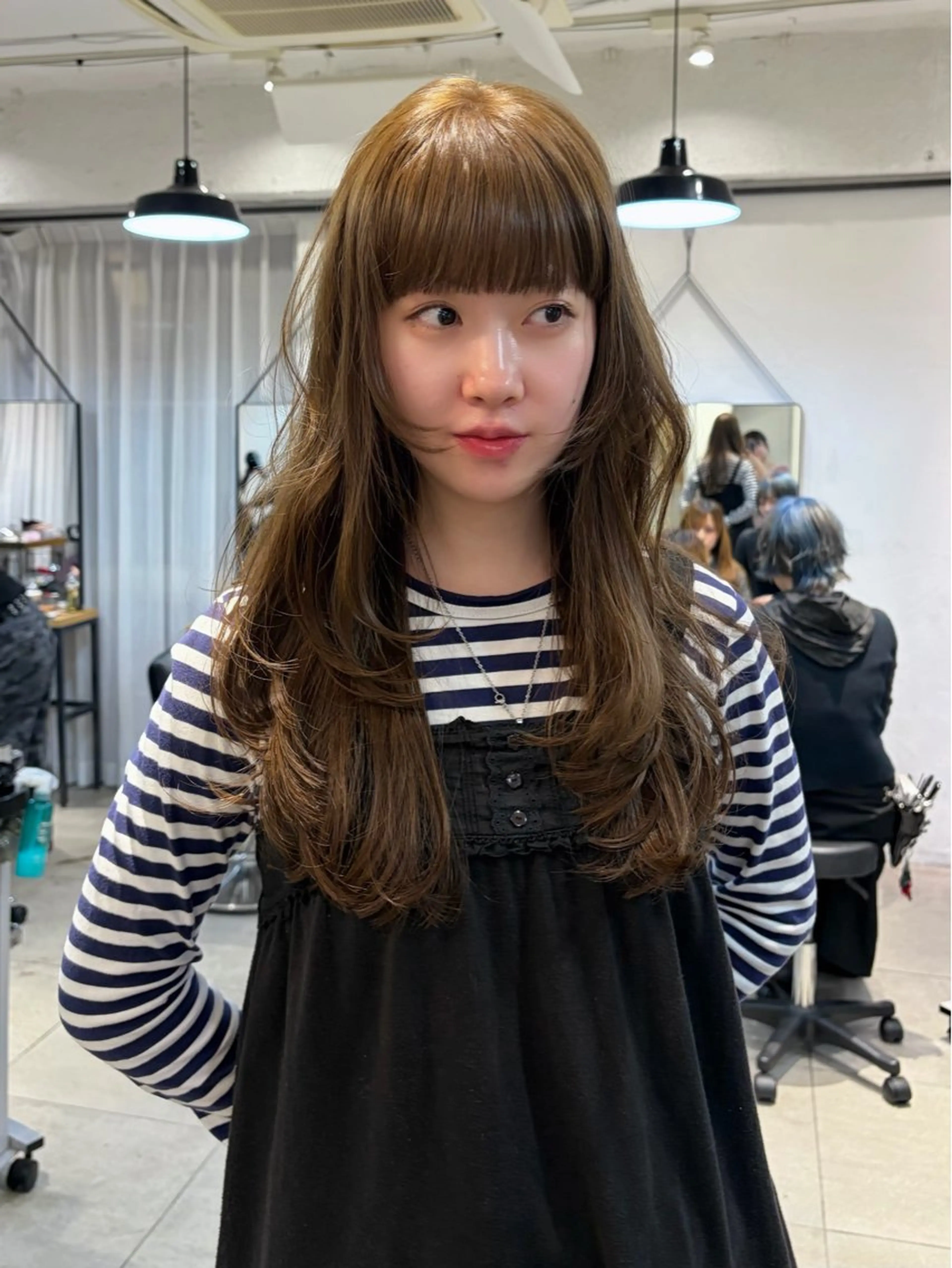 セミロング カラー ヘアカラー じゅわっと暖色カラー 🍊Moemiのヘアスタイル