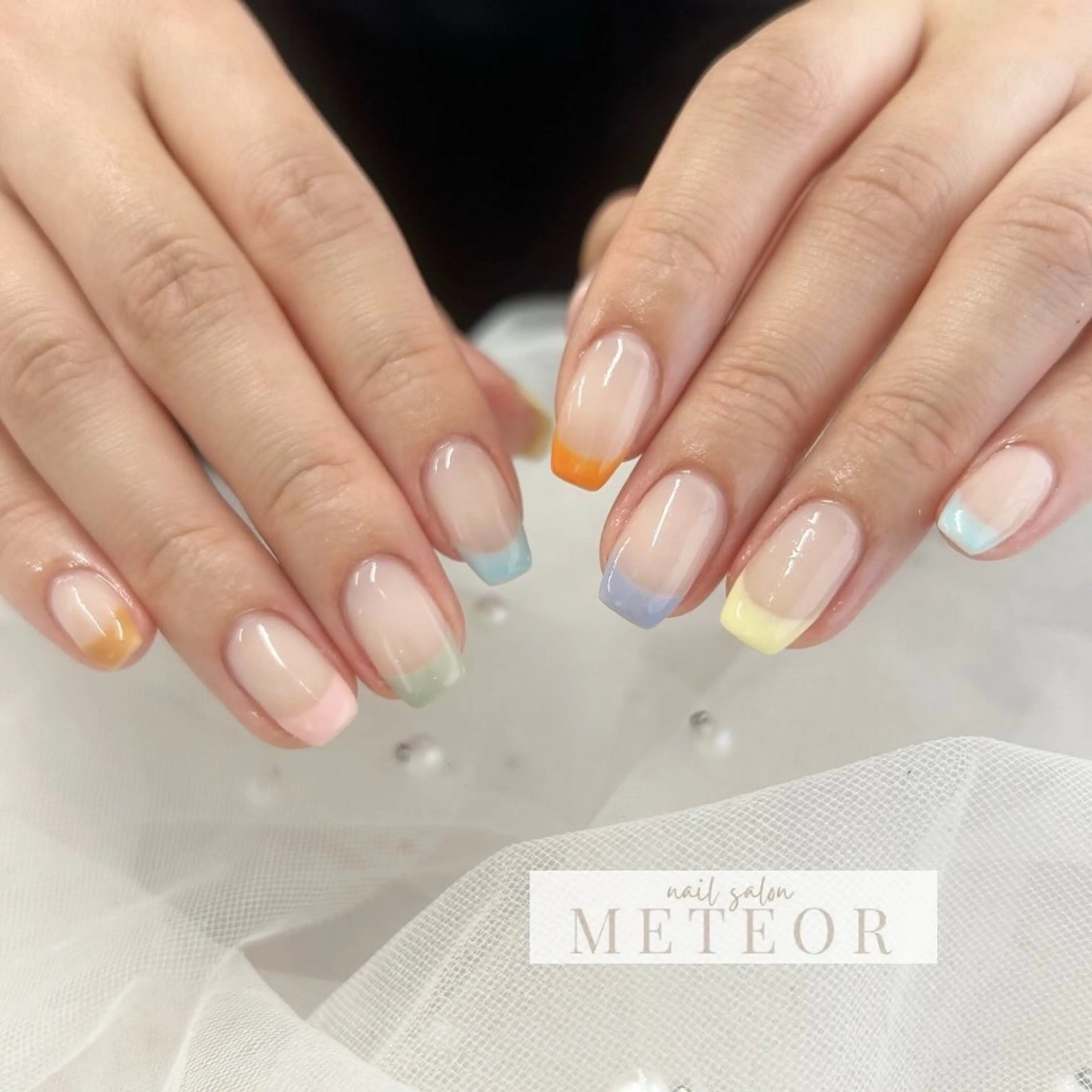 ネイル フレンチネイル パステルネイル 春ネイル 夏ネイル ハンドネイル nailsalon meteor所属・METEOR💫 staffのネイルデザイン