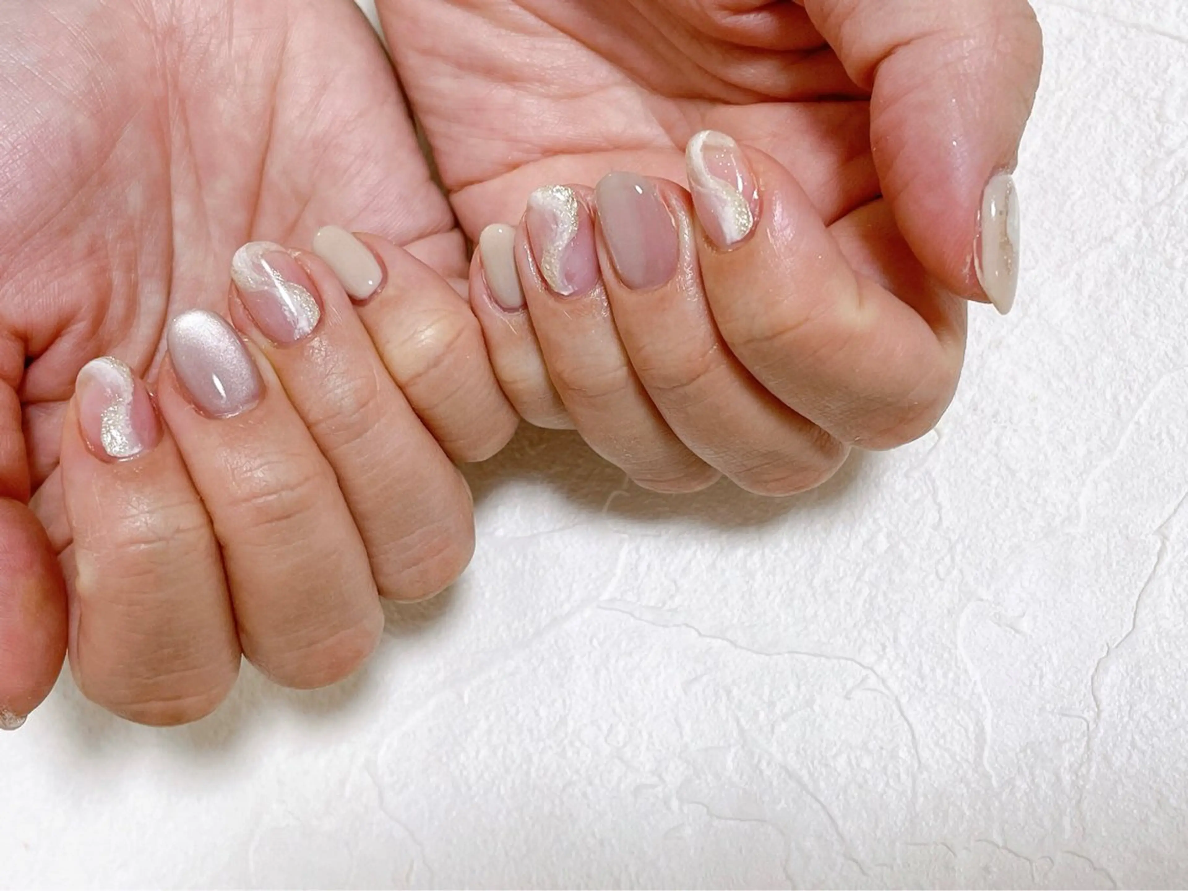 ネイル オーロラネイル フットネイル フレンチネイル ジェルネイル 韓国ネイル ハンドネイル Mogu nail 二子玉川のネイルデザイン