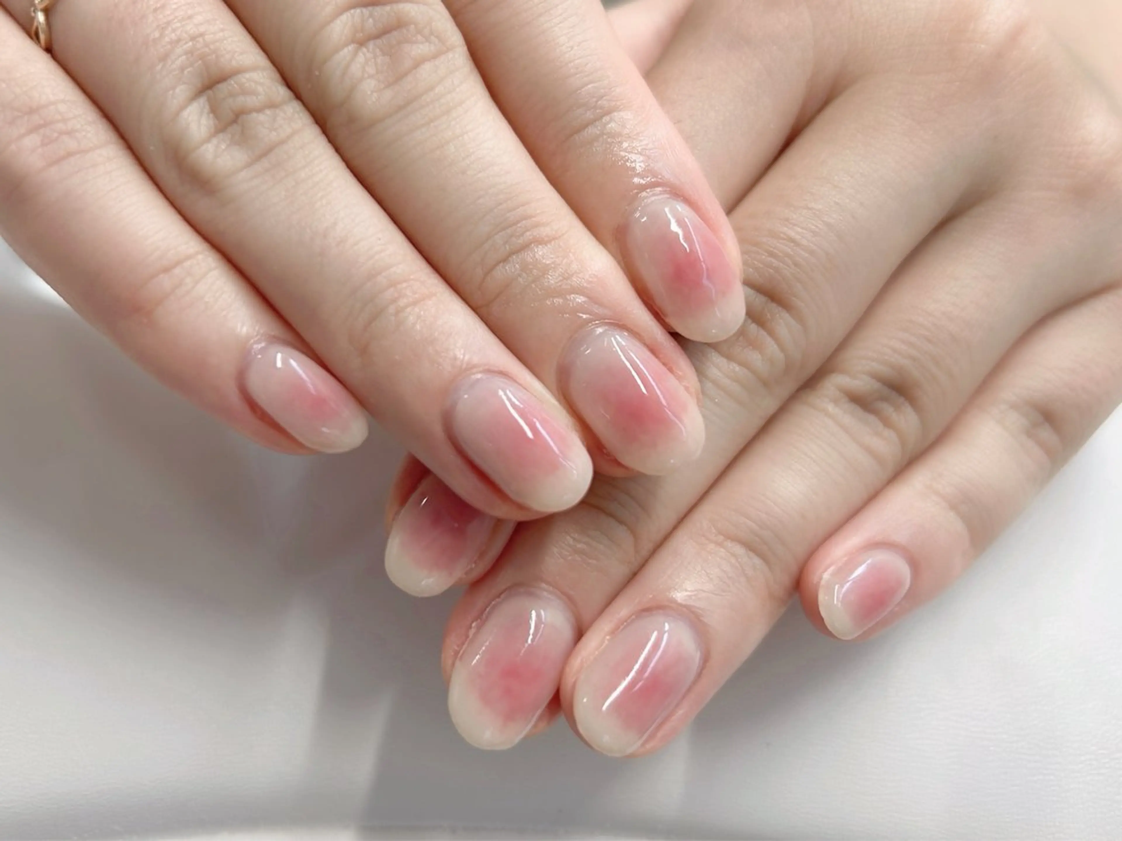 ネイル チークネイル 桜ネイル オフィスネイル ピンク シンプルネイル ハンドネイル Forca total studio所属・Forca Airaのネイルデザイン