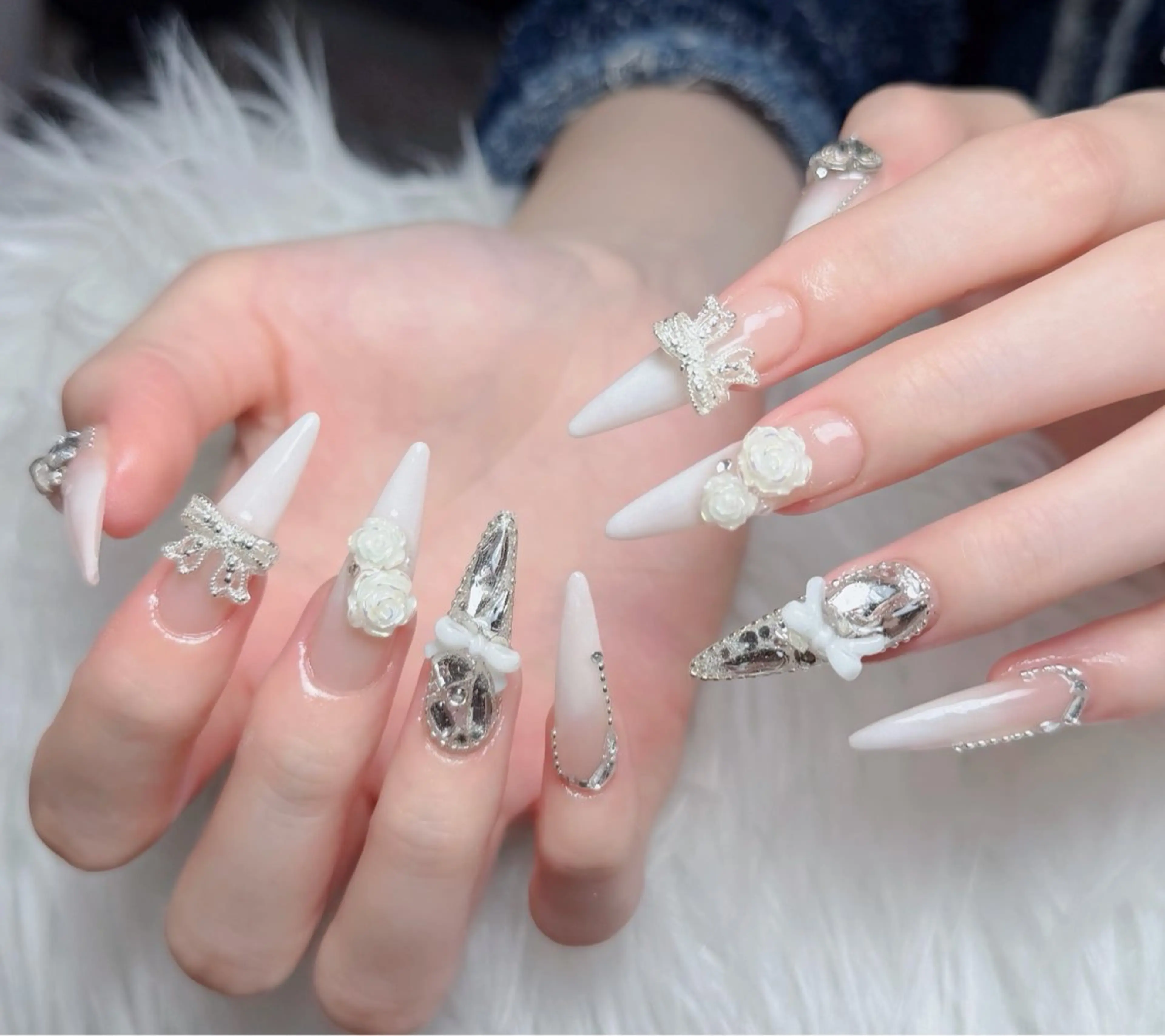 ネイル アートネイル フレンチネイル ジェルネイル 韓国ネイル マグネットネイル ハンドネイル Lenie Nail Okuboのネイルデザイン