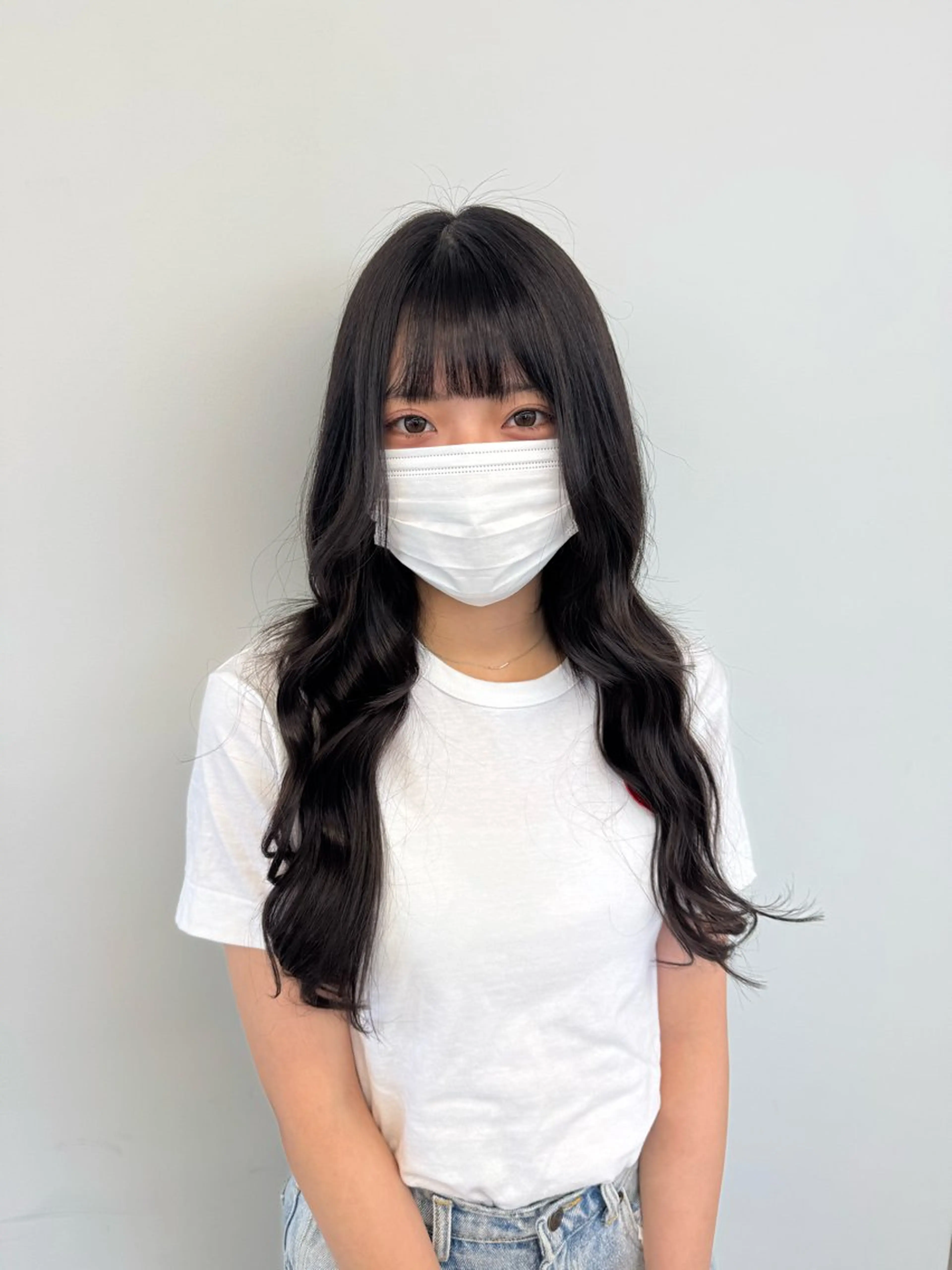 ロング カラー ブリーチ ダークグレー ダークグレージュ グレージュ ブリーチなしカラー エクステ エクステ/透明感 韓国ヘア/KENTAのヘアスタイル