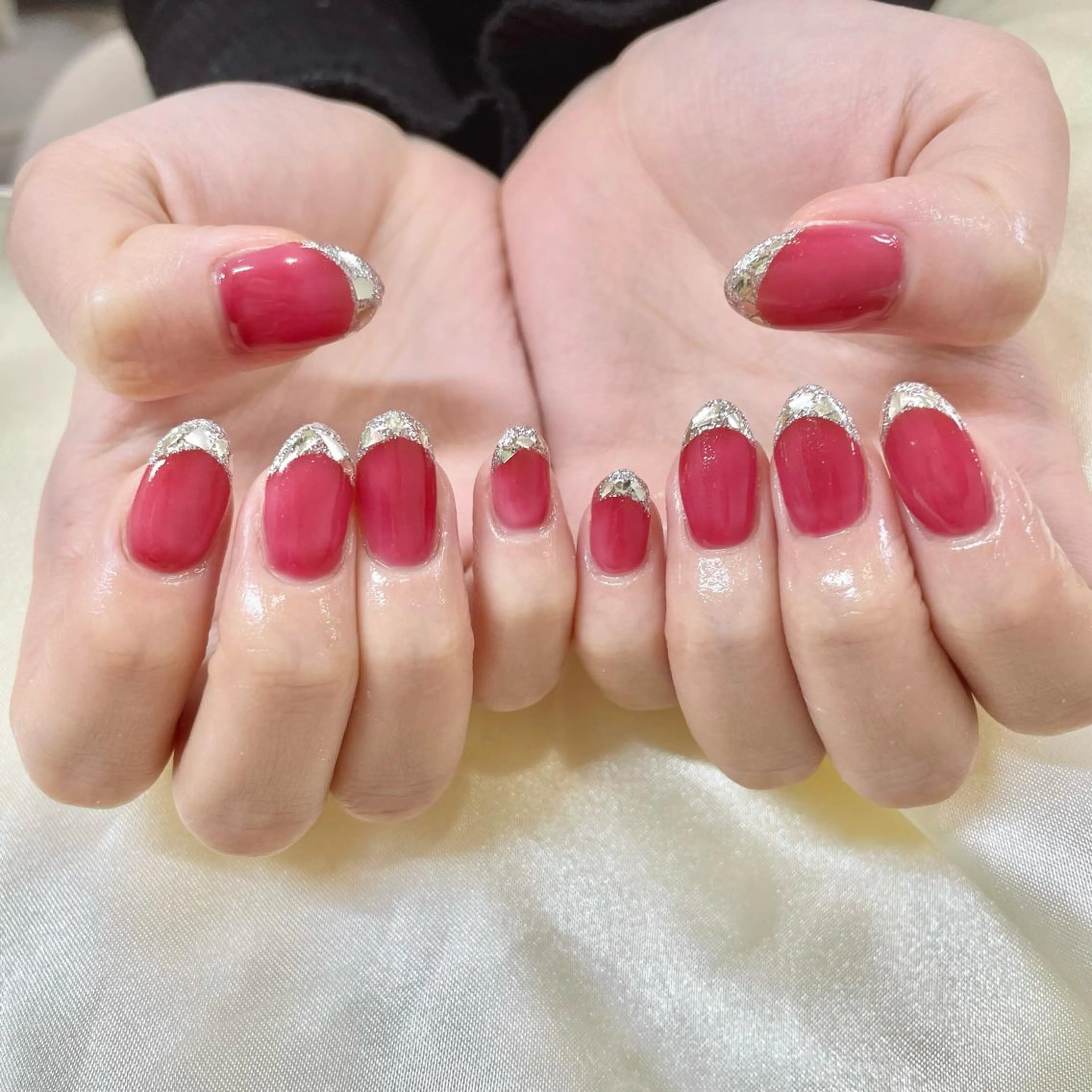 ネイル フレンチネイル ガラスフレンチ 🎀AYAKO 🎀中韓ネイルのネイルデザイン