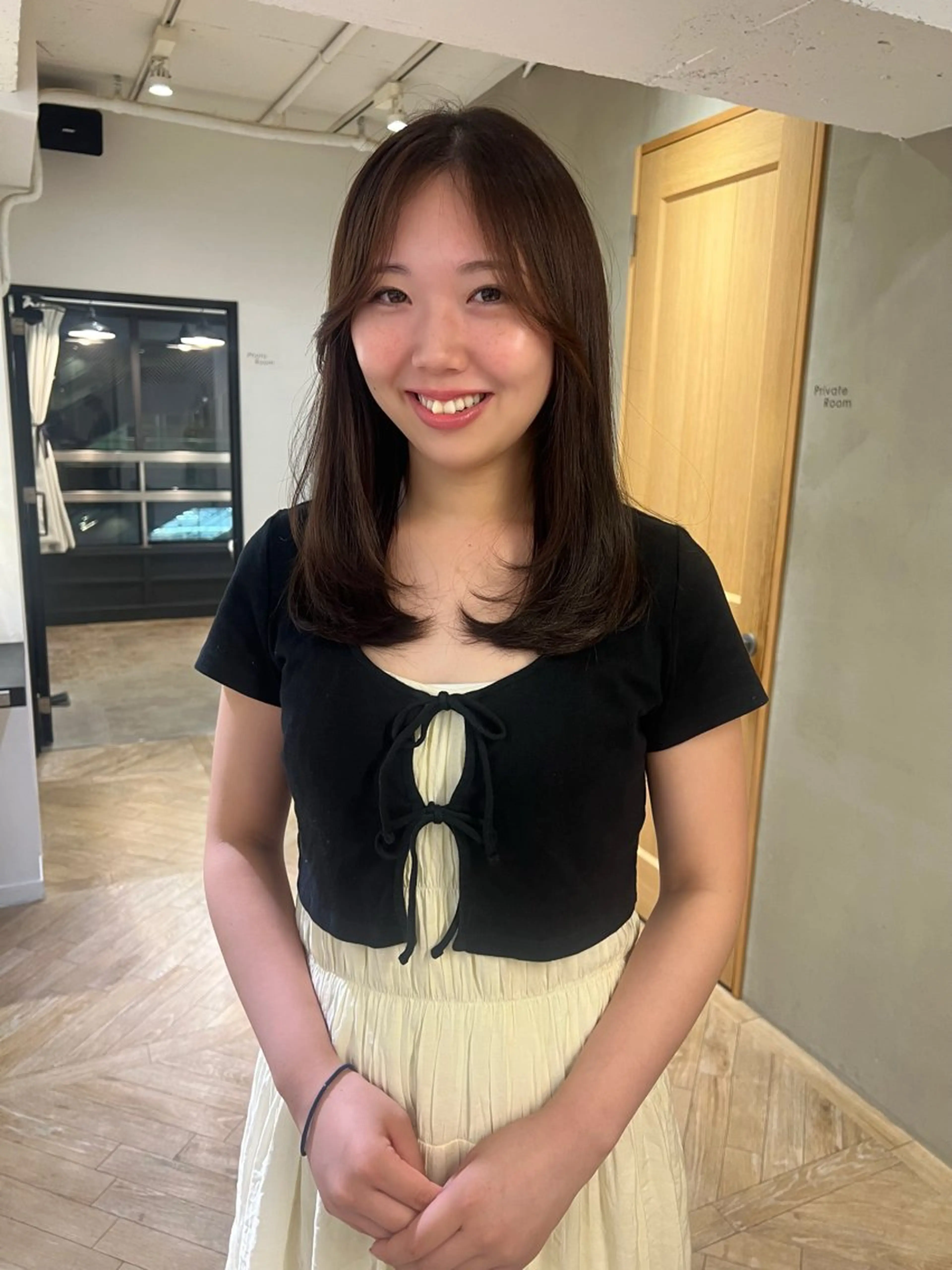 ミディアム カラー 透明感カラー カット ヘアカラー トリートメント レイヤーカット/暖色 カラー/mao🎀のヘアスタイル