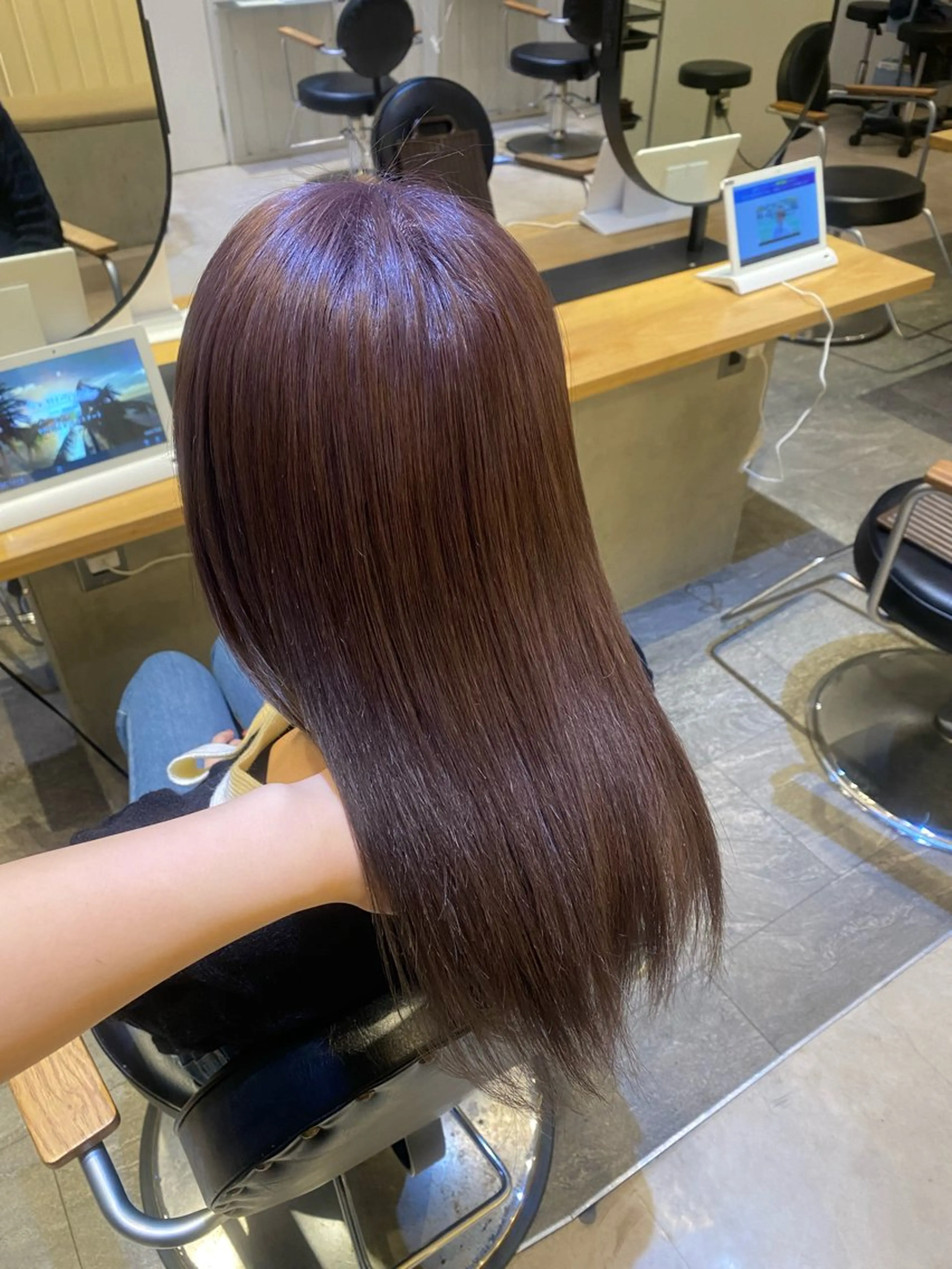 ミディアム カラー 髪質改善＆トリートメント over hair所沢店所属・韓国風/レイヤー/ 𝑵𝒂𝒏𝒂🩶のヘアスタイル