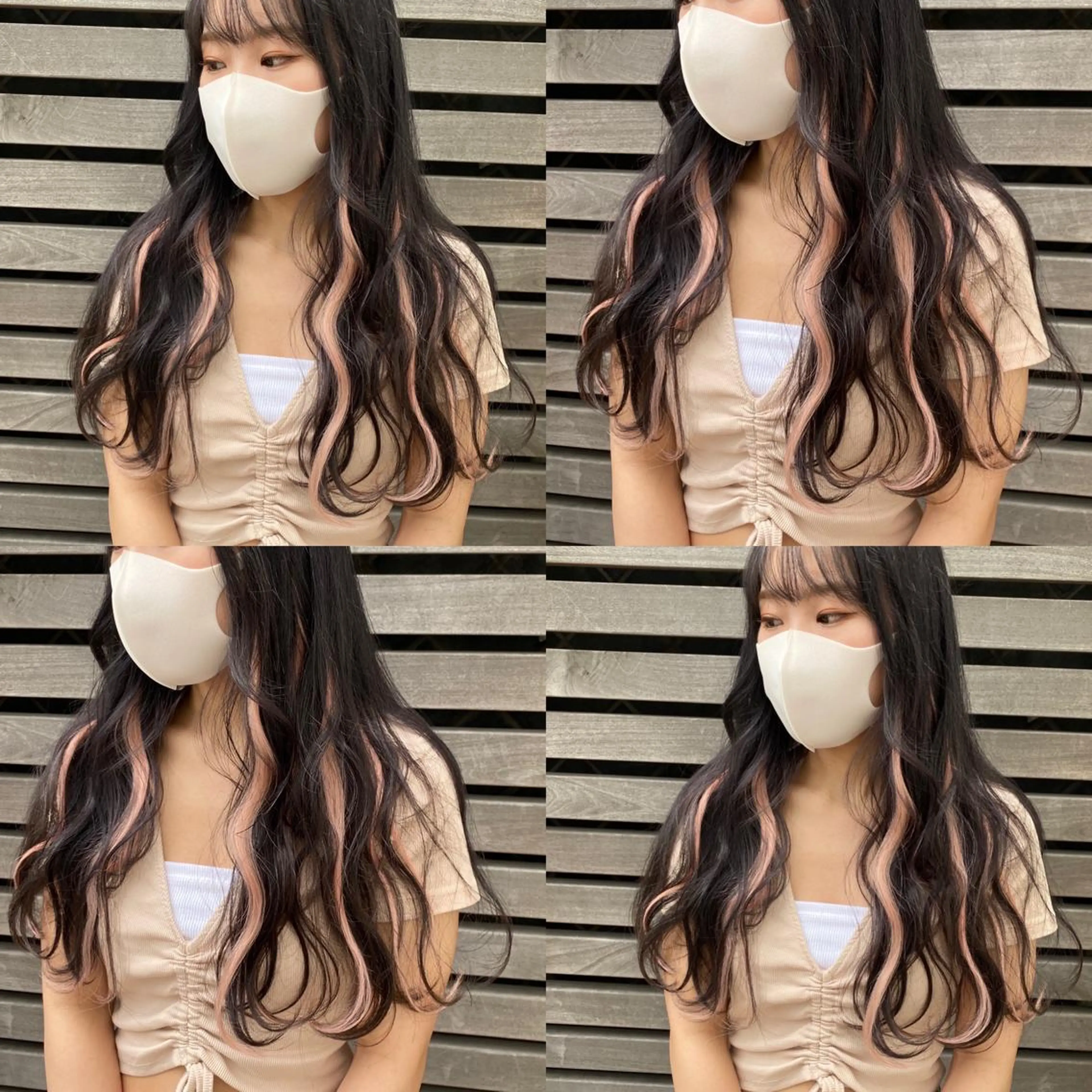 ロング ヘアカラー エクステ エクステ ハイトーン 💭黒崎ハルカのヘアスタイル