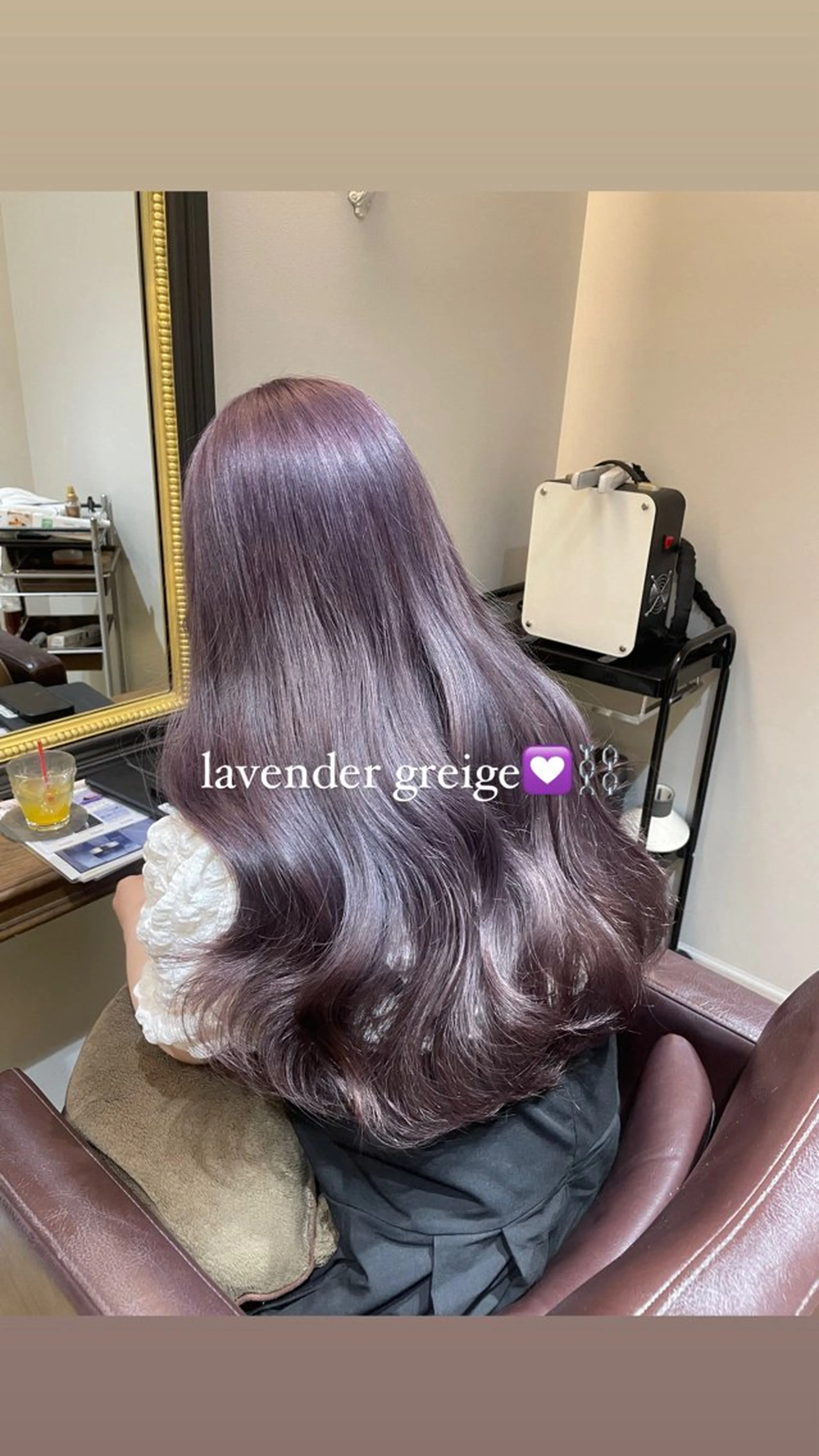 ロング カラー パープルカラー ヘアカラー ハイトーン/透明感 カラー/下出有沙のヘアスタイル