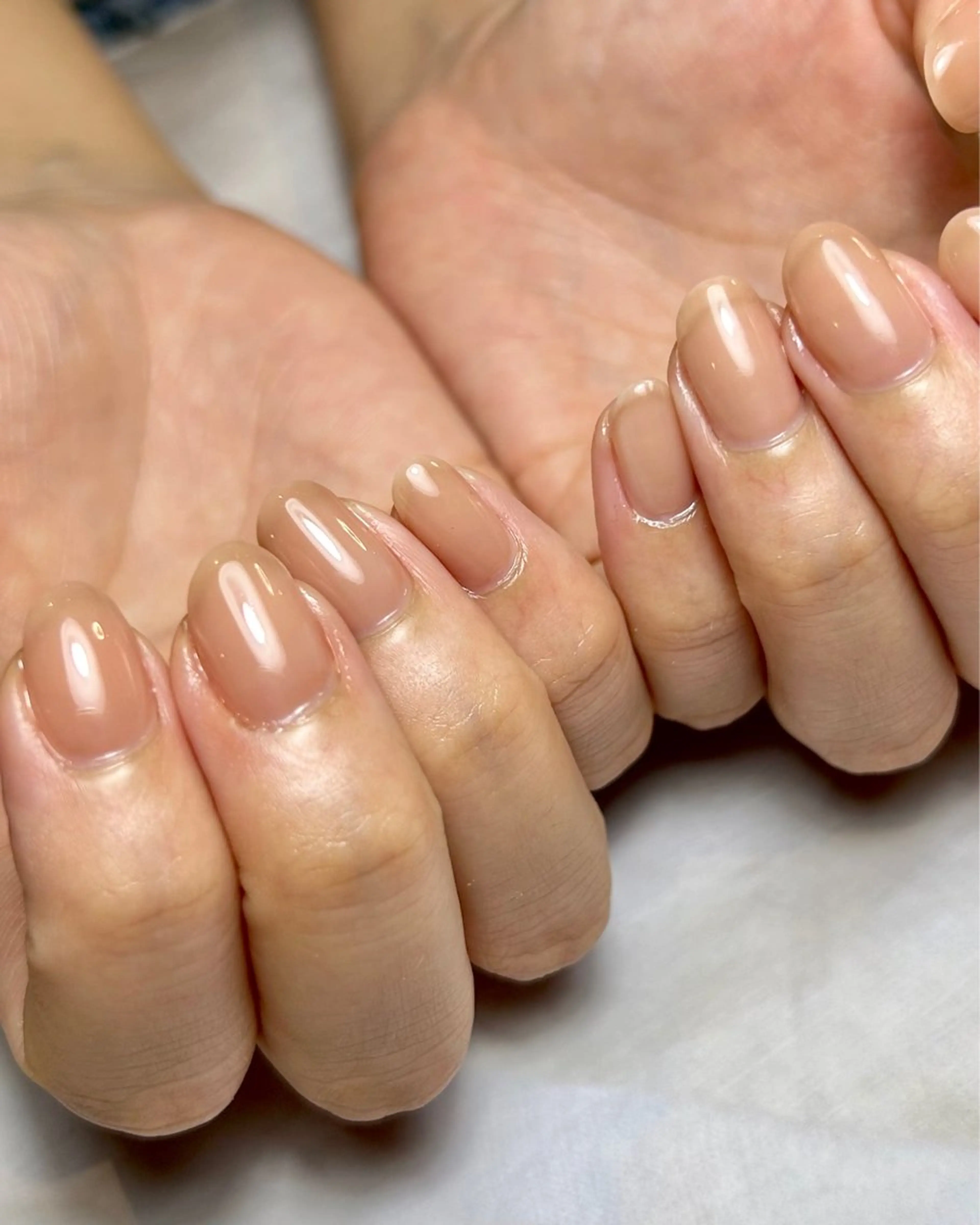 ネイル クリアネイル ワンカラーネイル オレンジ ハンドネイル Reflection marikoのネイルデザイン