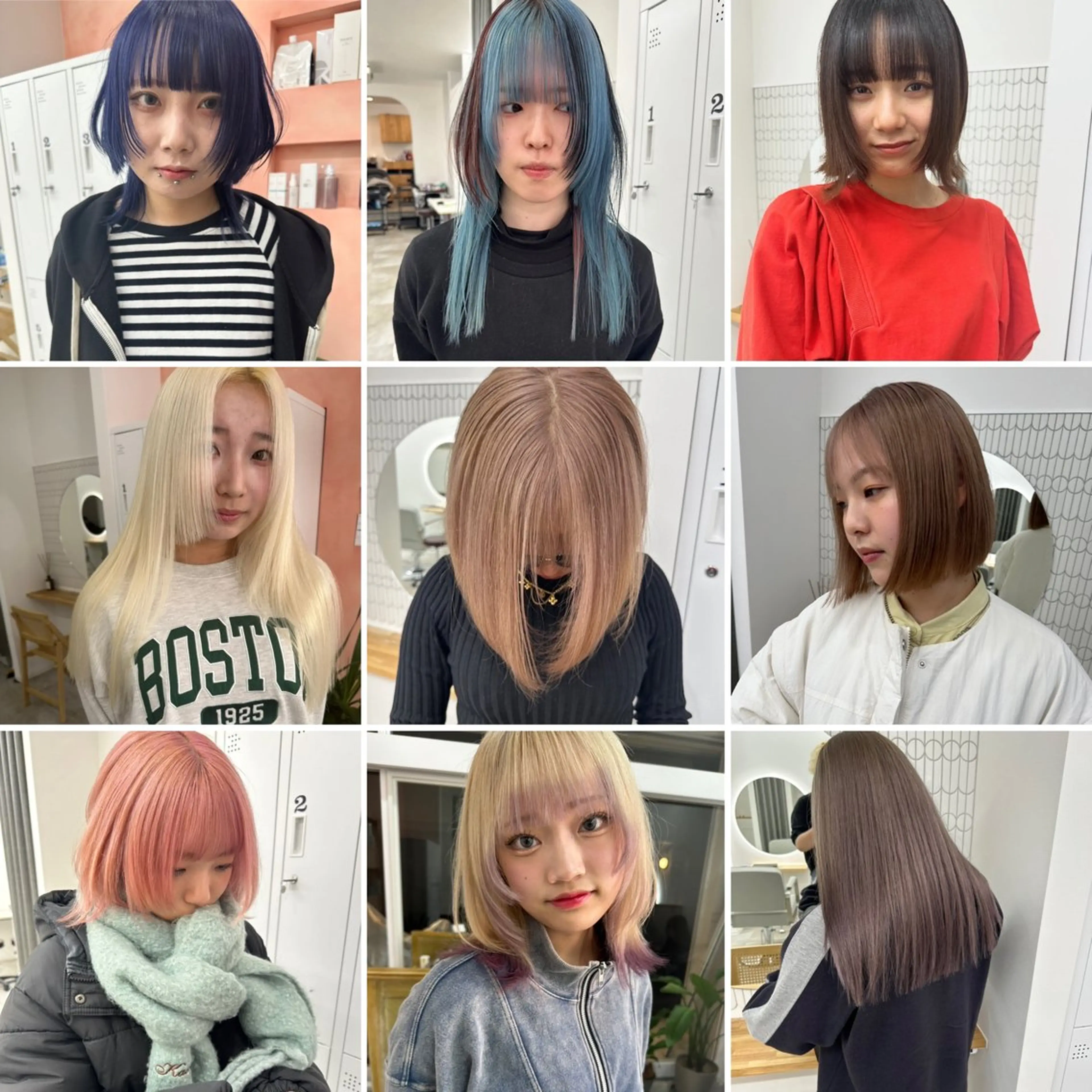 ミディアム カラー レイヤー/ウルフ/ ハッシュカット/ダイのヘアスタイル