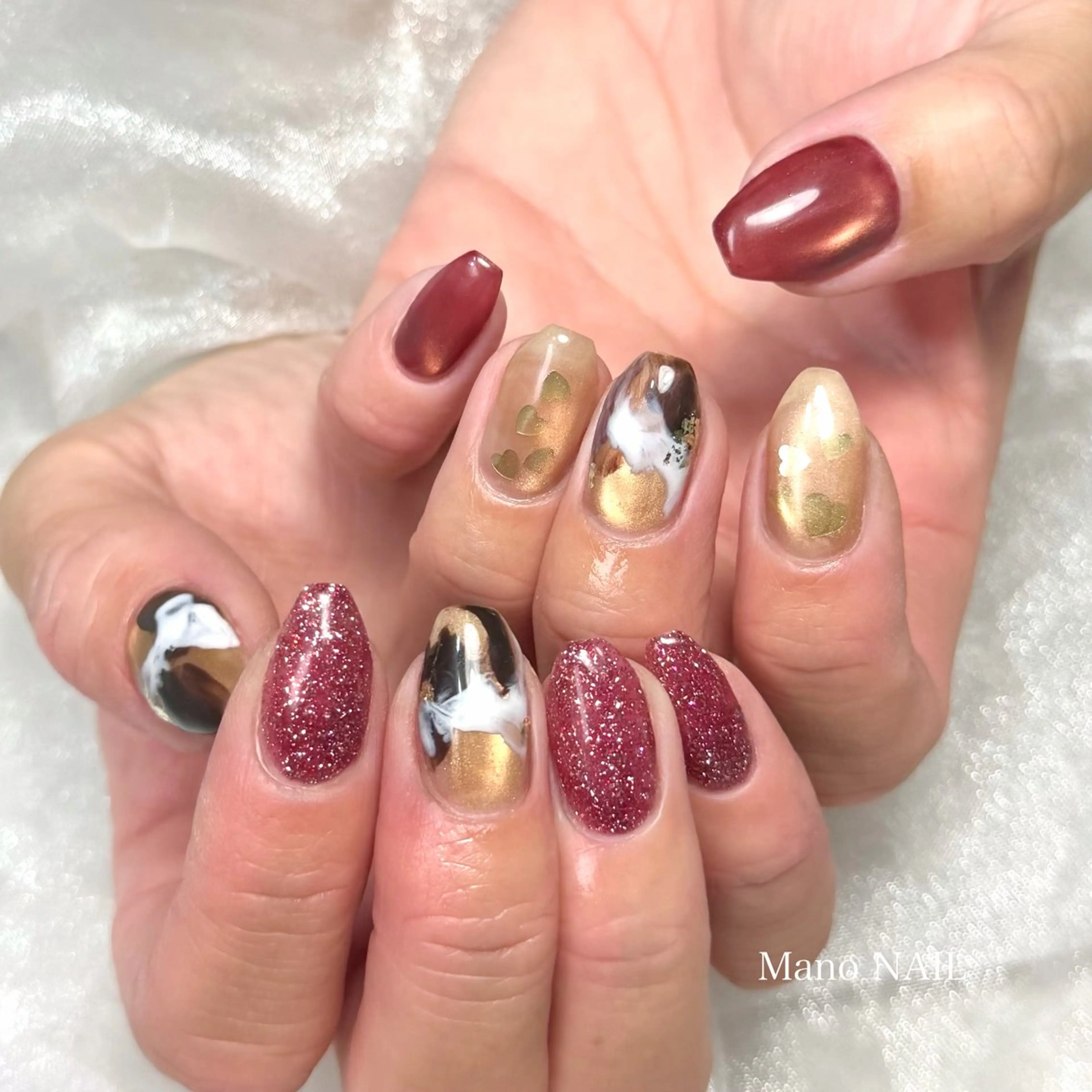 ネイル バレンタイン ハンドネイル Mano NAILのネイルデザイン
