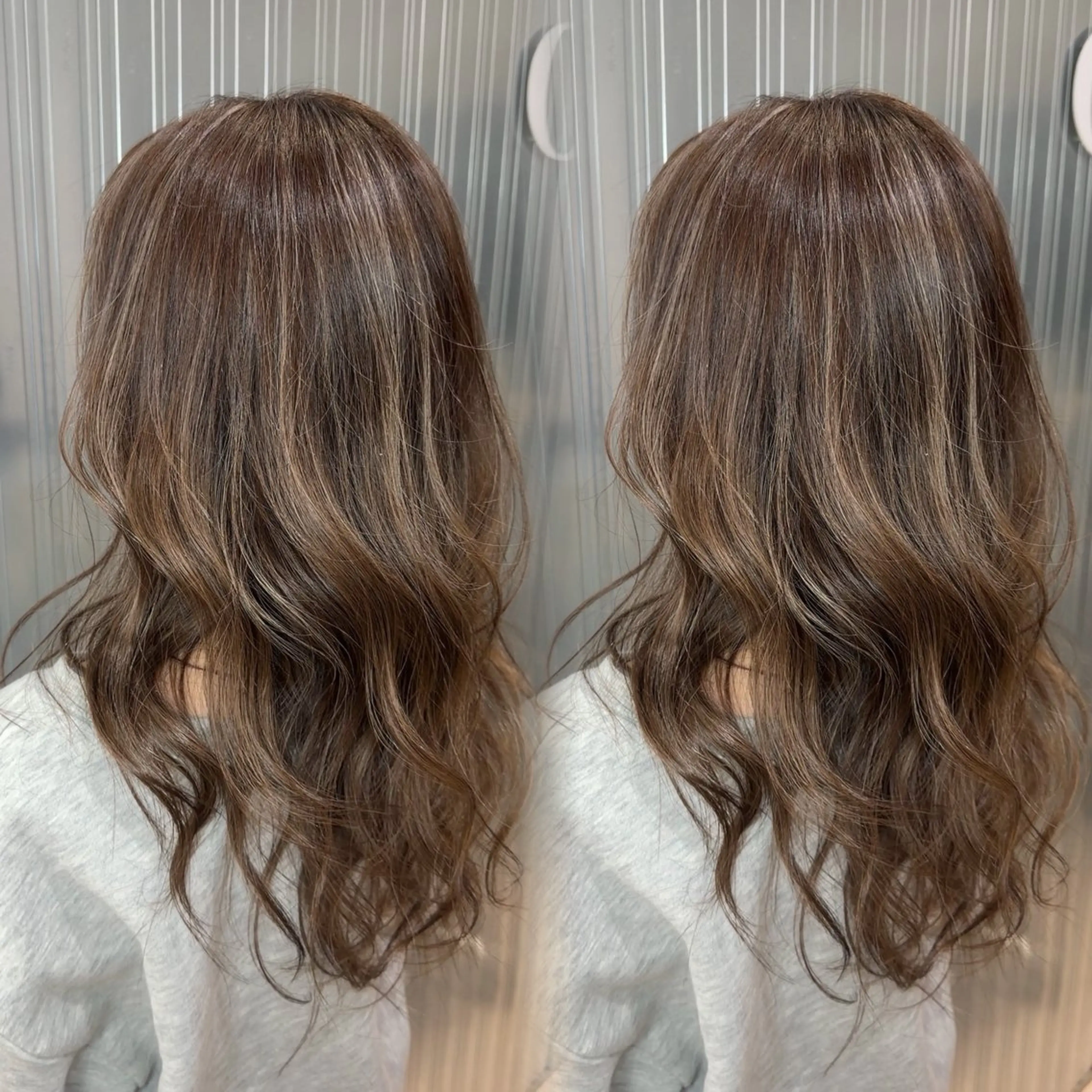 ロング カラー ハイライトカラー ハイライト カット ヘアカラー トリートメント 表参道/ハイライト バレイヤージュのヘアスタイル