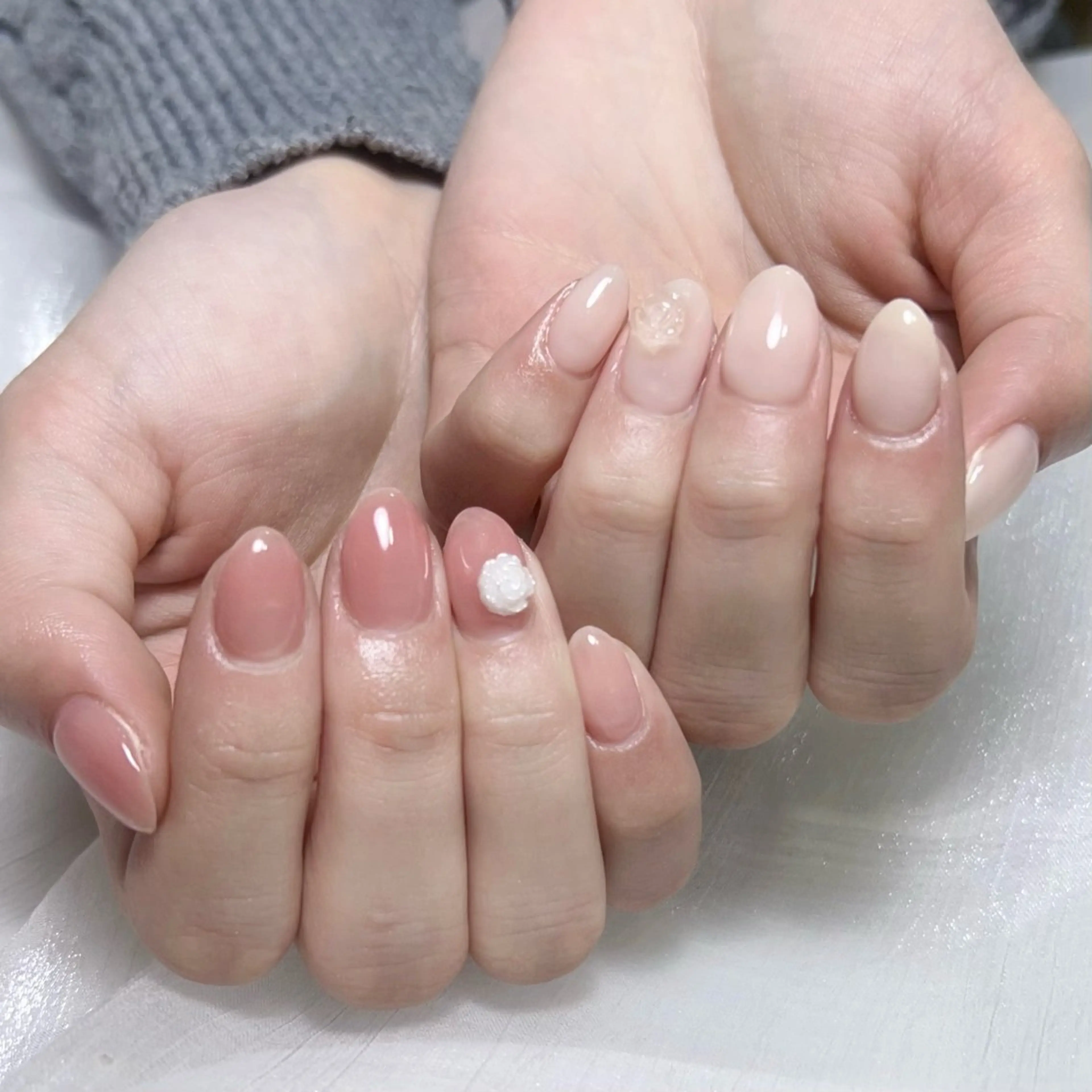 メンズ ネイル メンズ韓国風 アートネイル オーロラネイル ガーリー キラキラネイル Nail salon 木にいるのネイルデザイン
