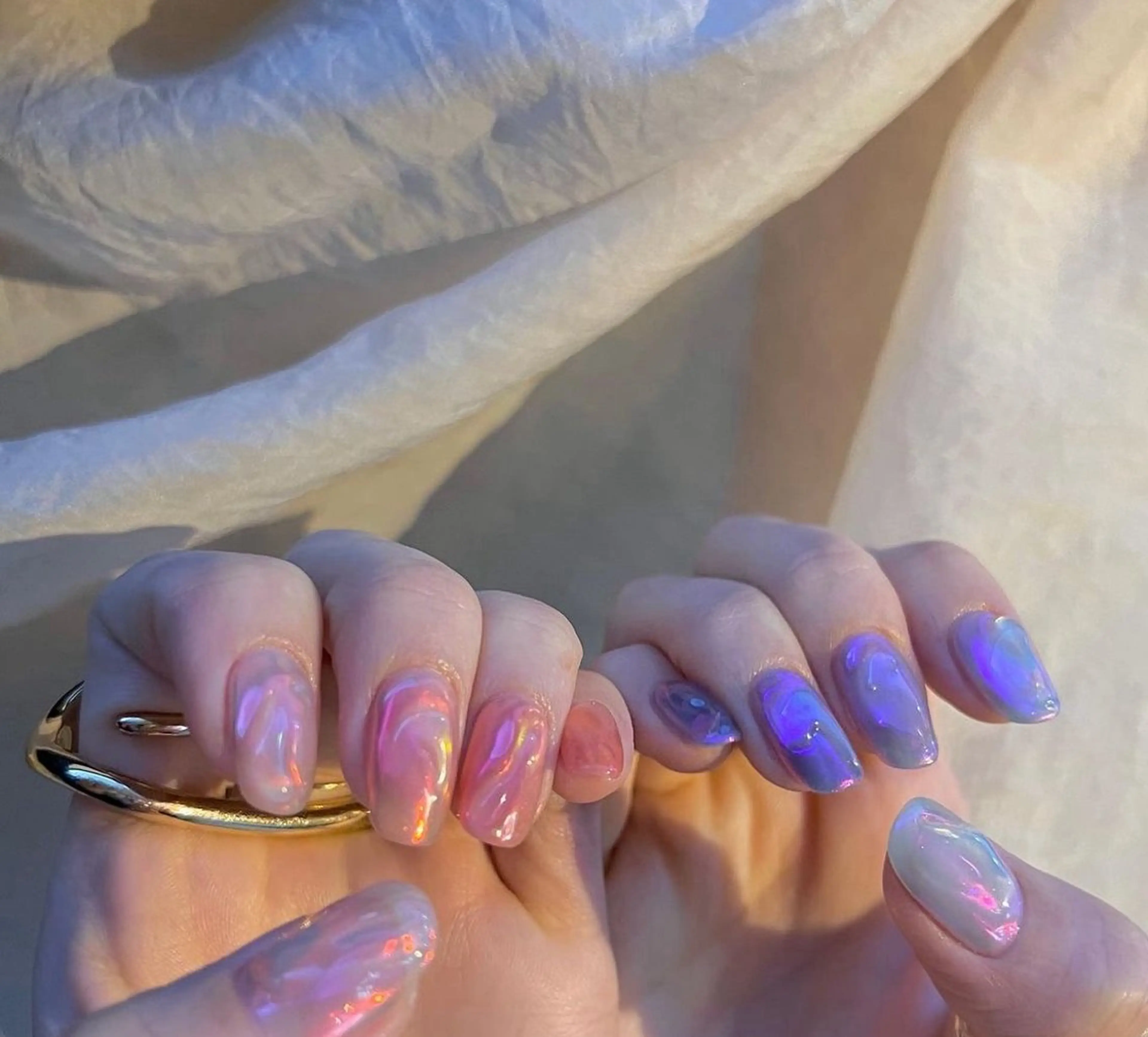 ネイル オーロラネイル tamu nail 　金町のネイルデザイン