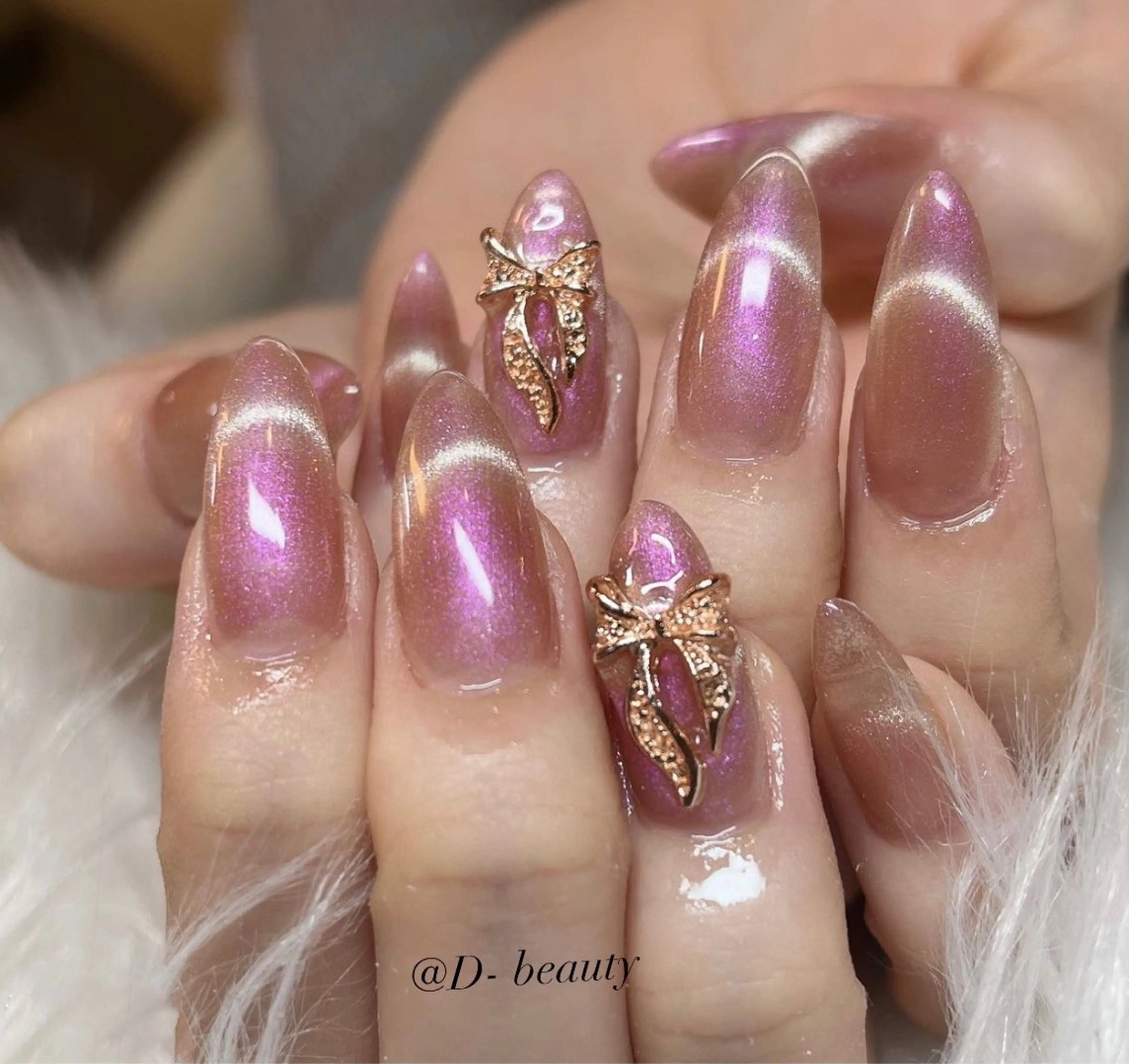 ネイル フレンチネイル マグネットネイル マグネットフレンチ ワンホンネイル ハンドネイル D-BEAUTY Nailsalonのネイルデザイン